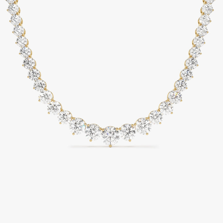 Round Brilliant Graduating Diamond Tennis Necklace