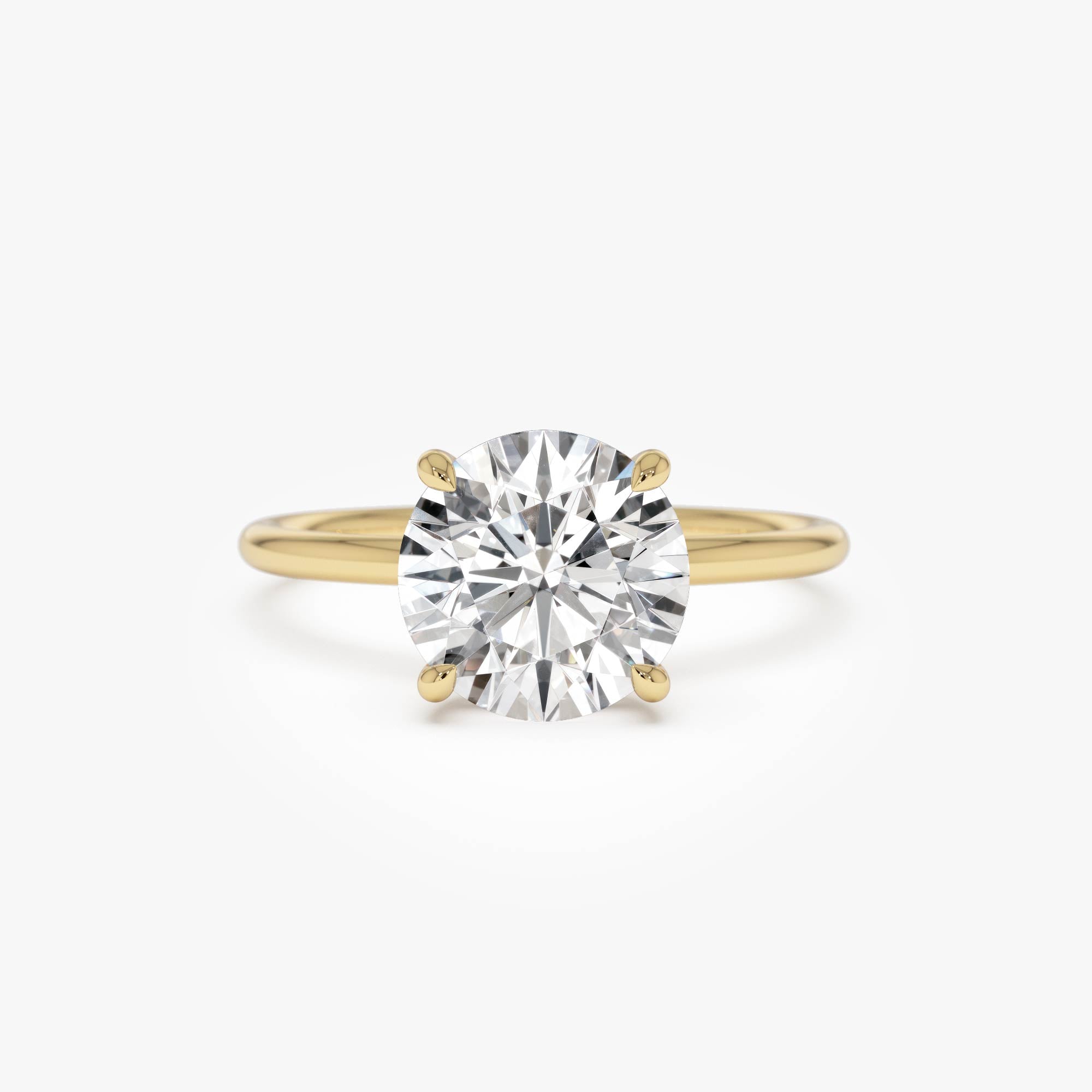 Round Brilliant Lab Grown Diamond Engagement Ring with Hidden Halo
