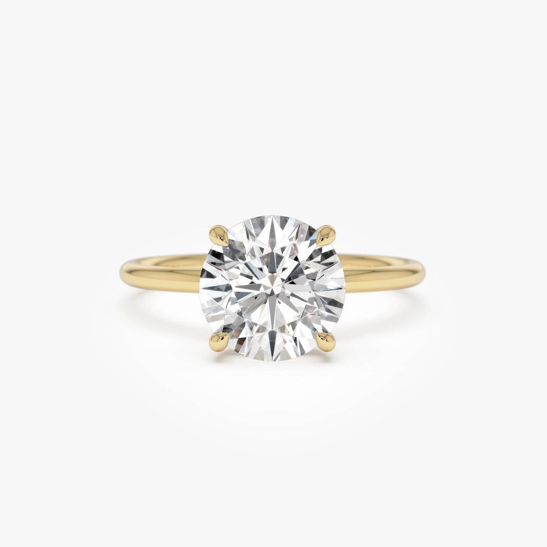 Round Brilliant Lab Grown Diamond Engagement Ring with Hidden Halo