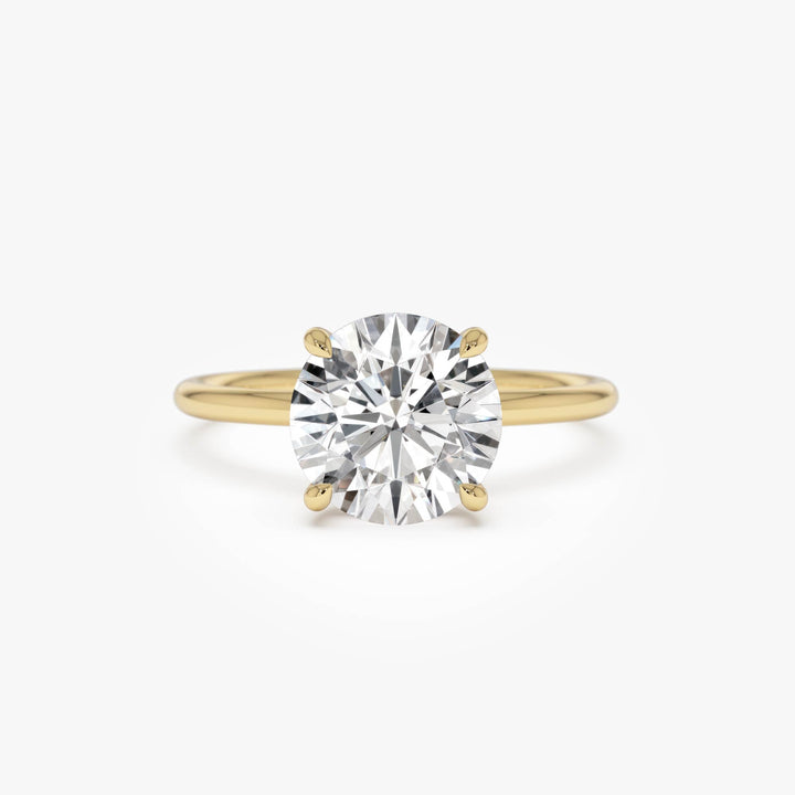 Round Brilliant Lab Grown Diamond Engagement Ring with Hidden Halo