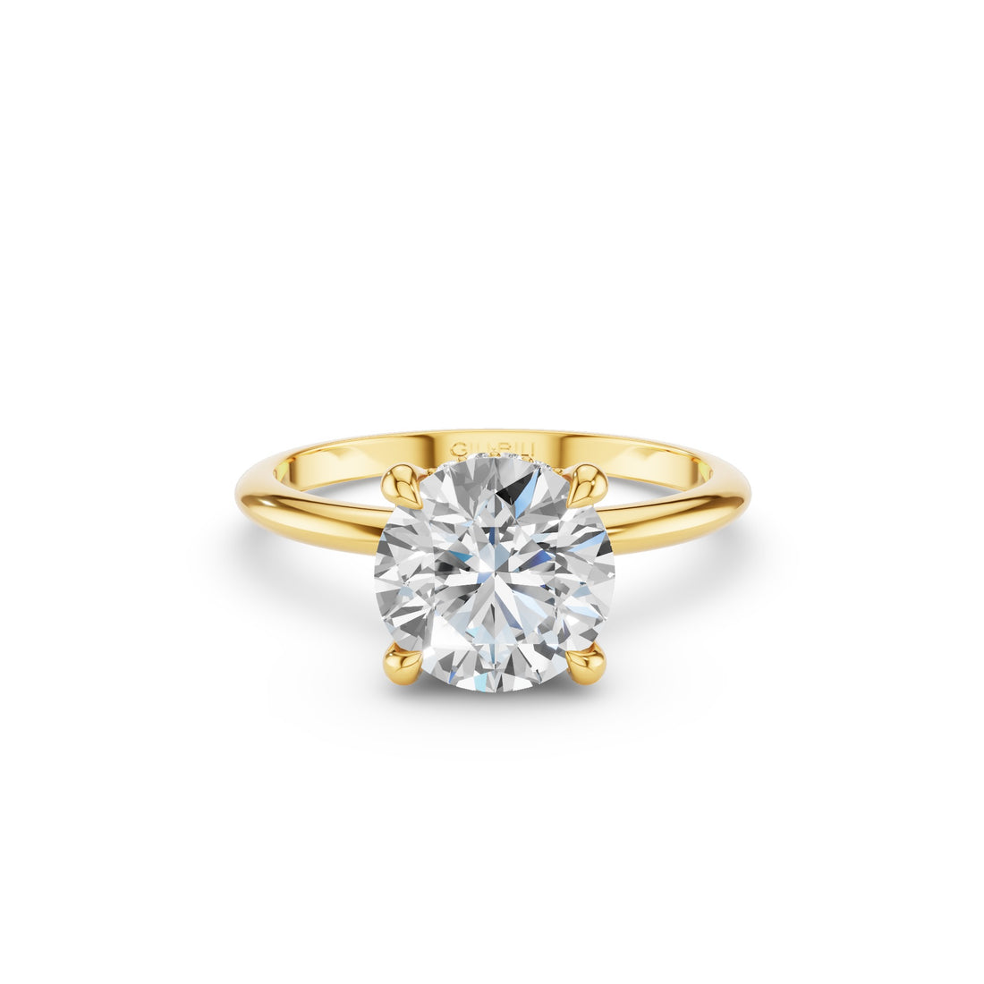 Round Brilliant Lab Grown Diamond Engagement Ring with Hidden Halo