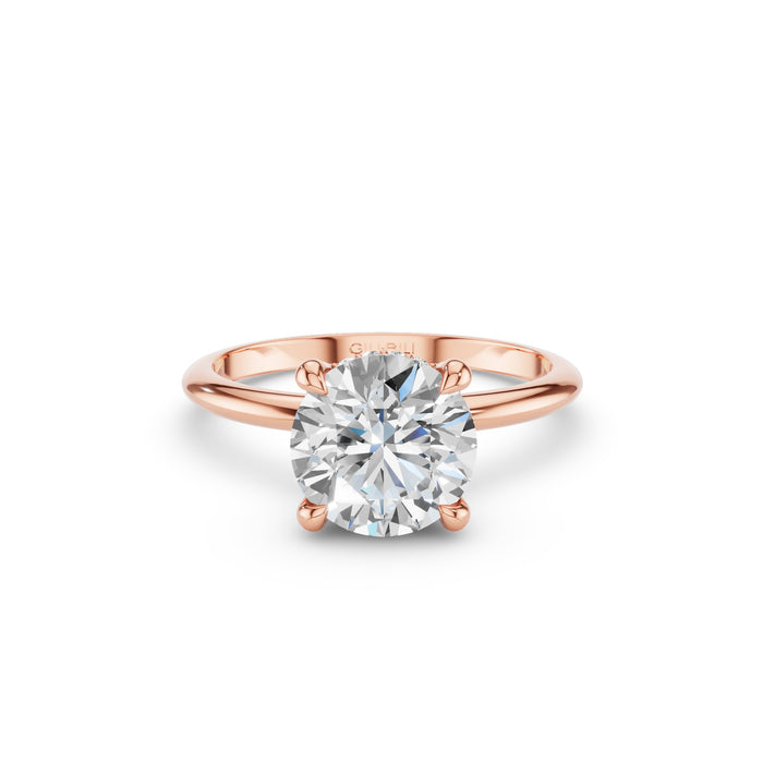Round Brilliant Lab Grown Diamond Engagement Ring with Hidden Halo