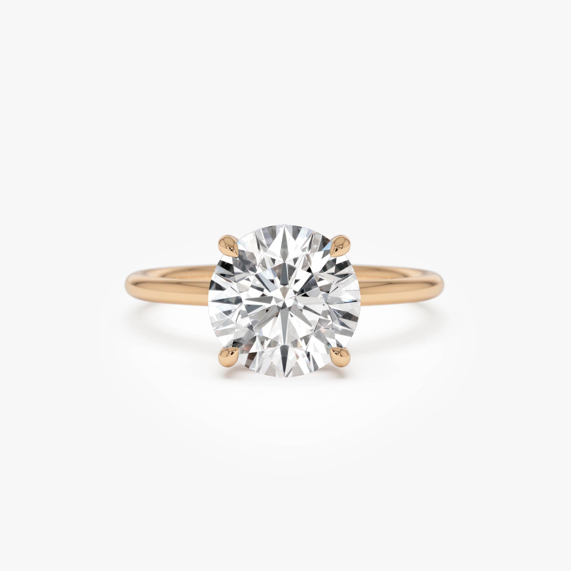 Round Brilliant Lab Grown Diamond Engagement Ring with Hidden Halo