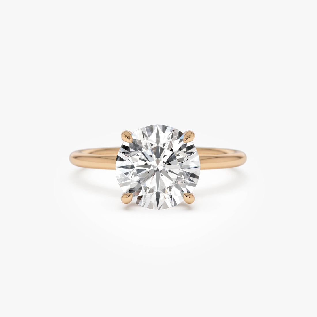 Round Brilliant Lab Grown Diamond Engagement Ring with Hidden Halo