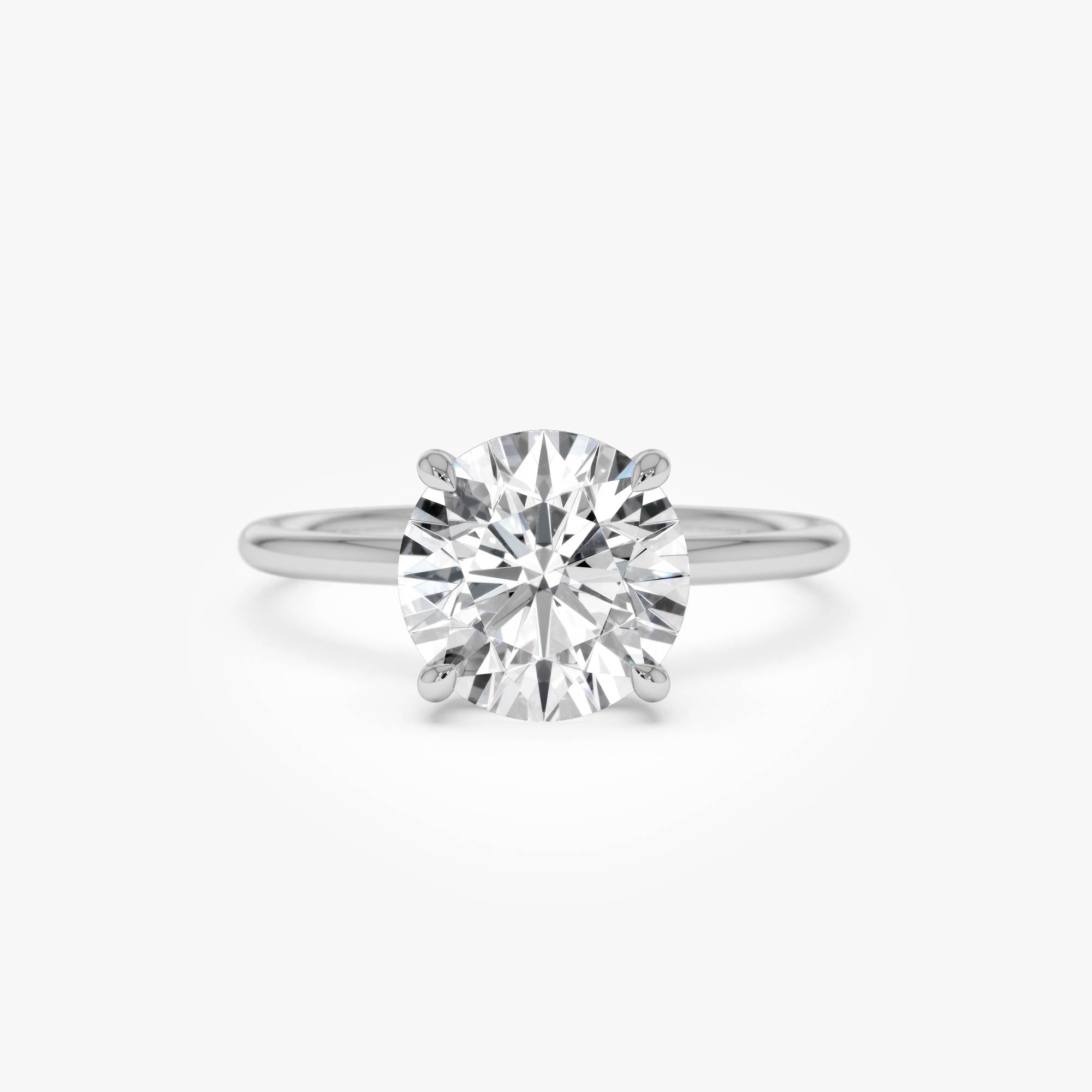 Round Brilliant Lab Grown Diamond Engagement Ring with Hidden Halo