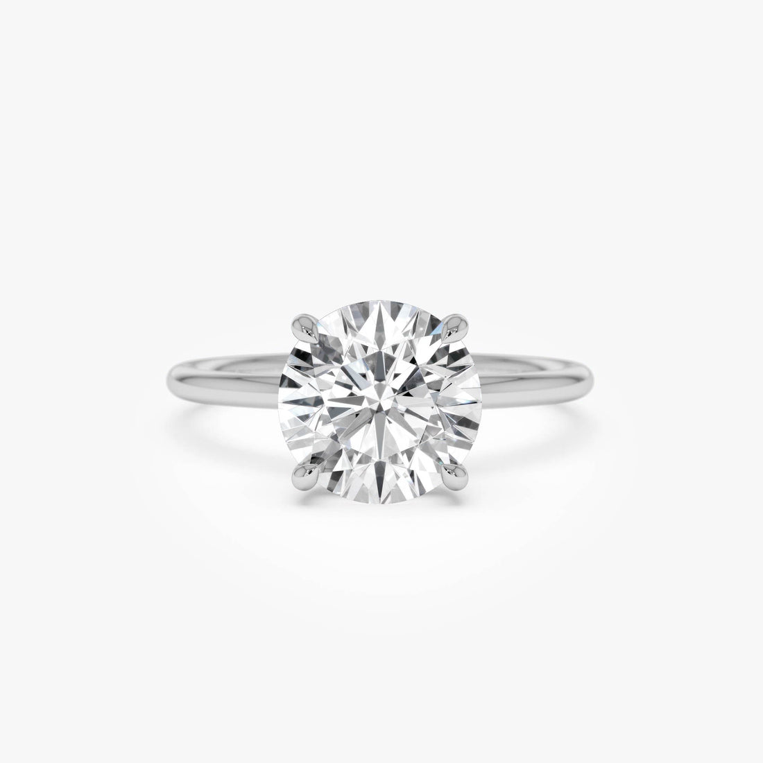 Round Brilliant Lab Grown Diamond Engagement Ring with Hidden Halo