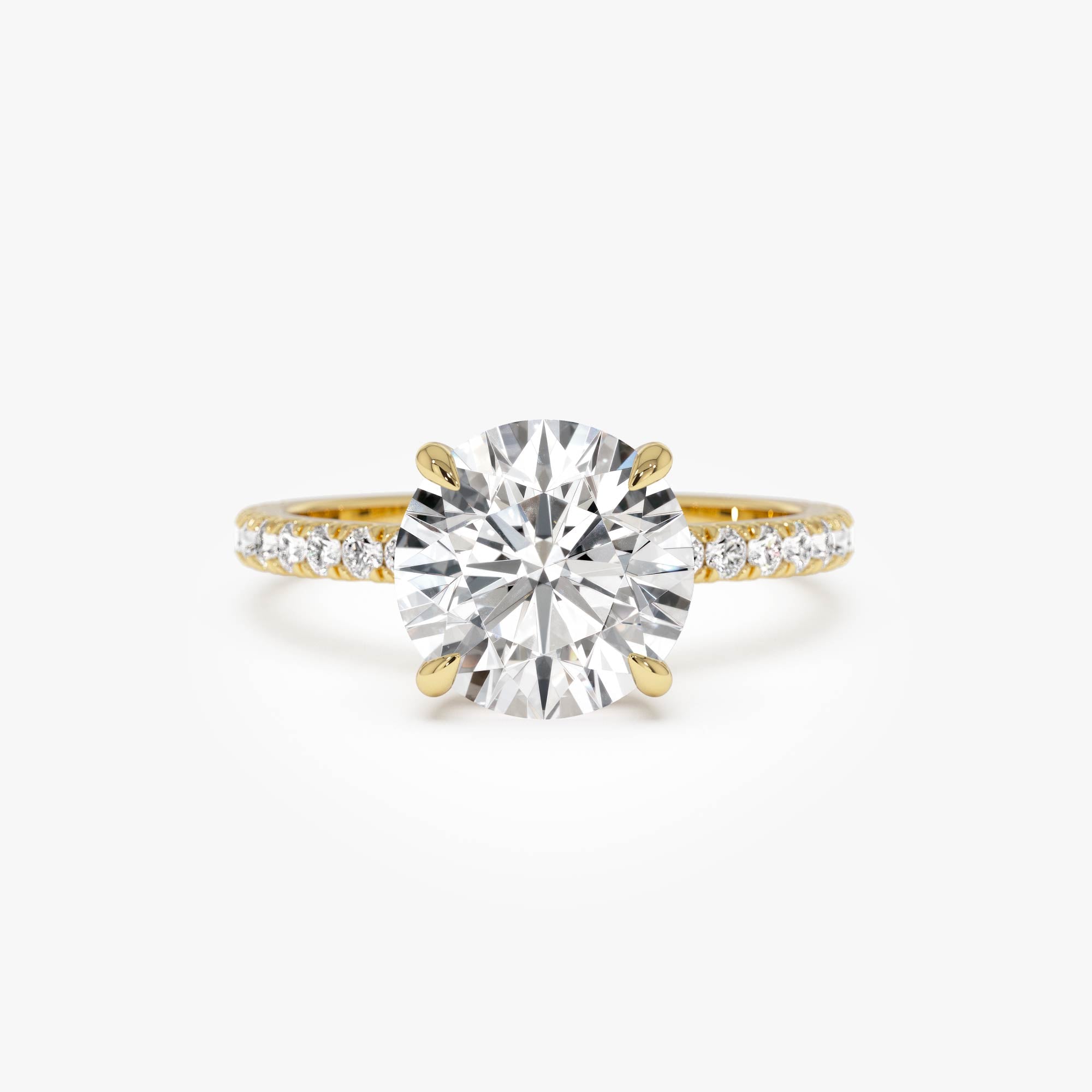 Round Brilliant Lab Grown Diamond Pave Setting with Hidden Halo