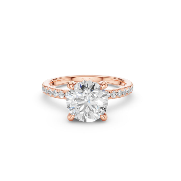Round Brilliant Lab Grown Diamond Pave Setting with Hidden Halo