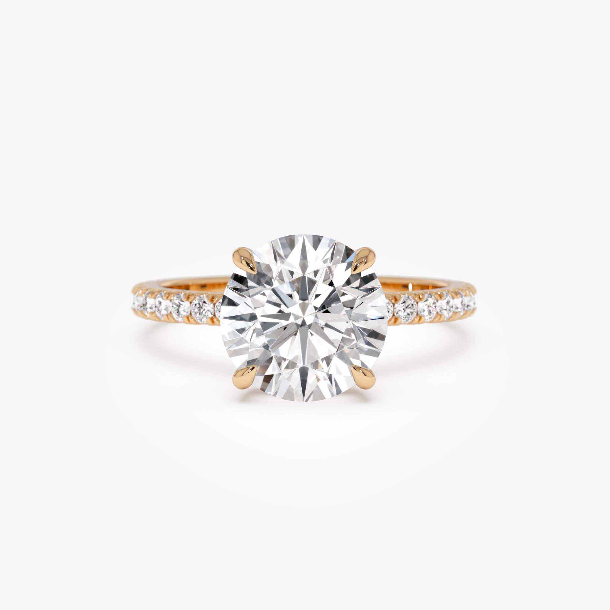 Round Brilliant Lab Grown Diamond Pave Setting with Hidden Halo