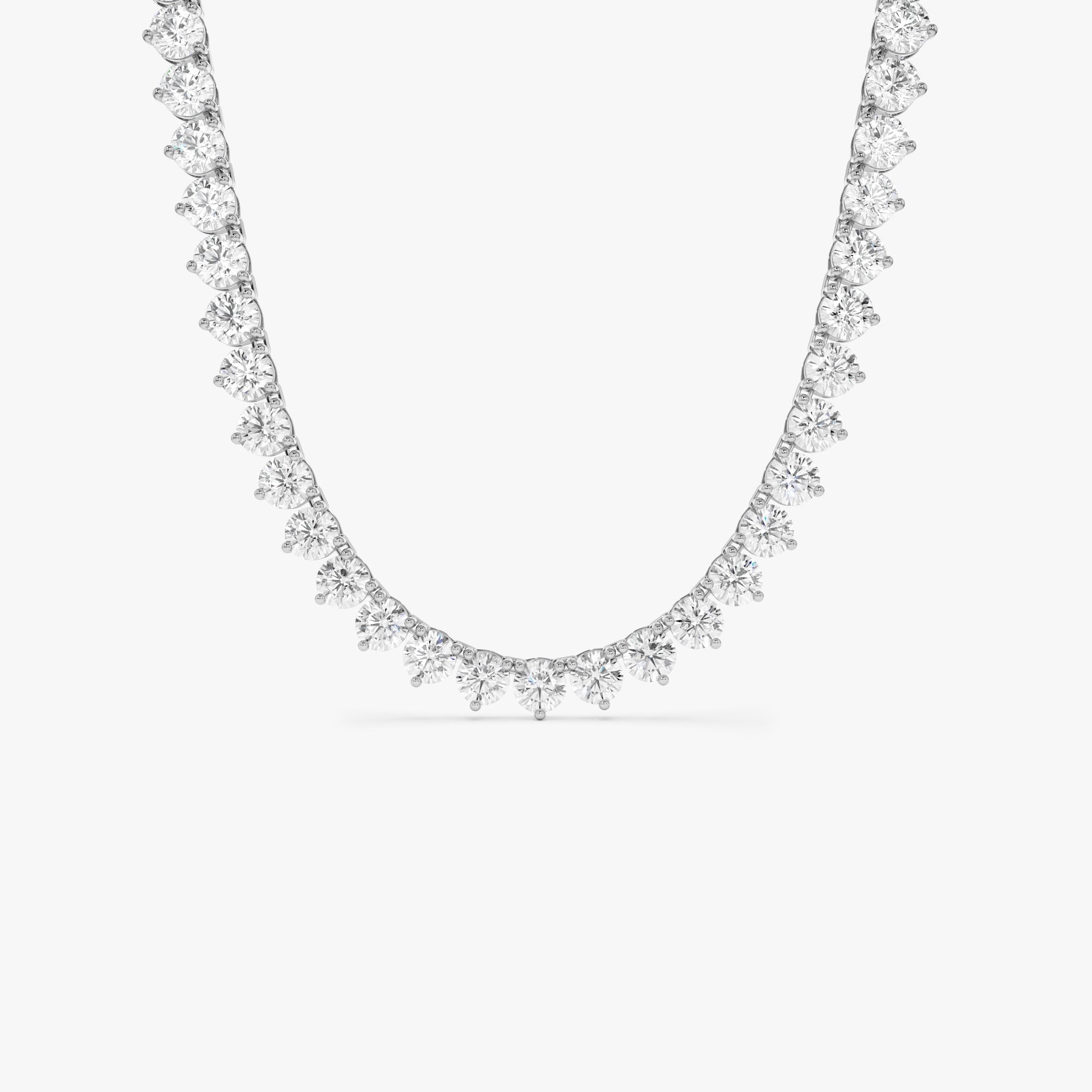 Round Brilliant Lab Grown Diamond Tennis Necklace