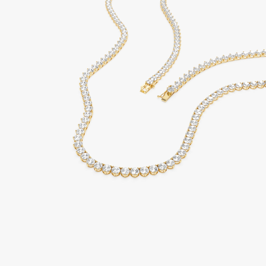 Round Brilliant Lab Grown Diamond Tennis Necklace