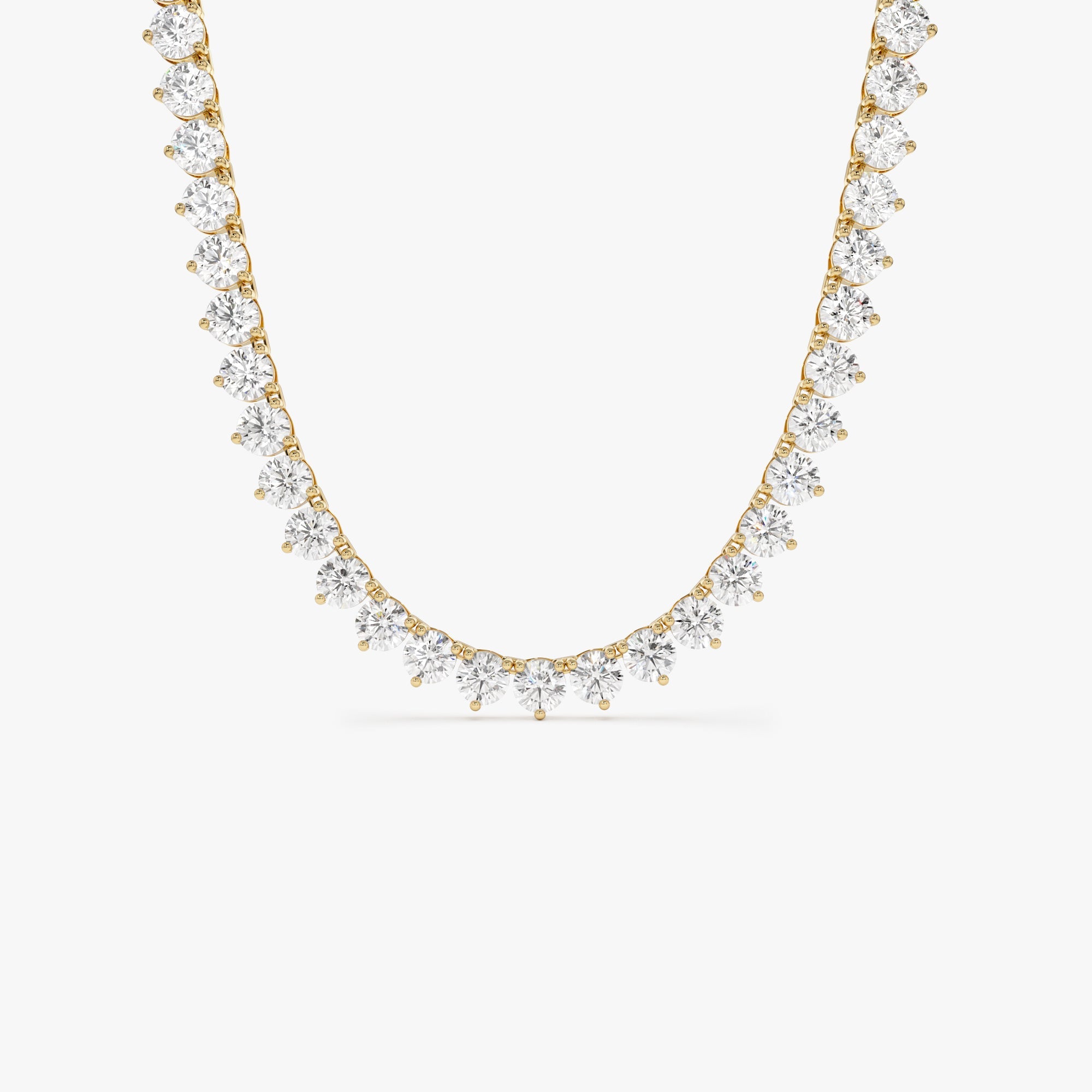Round Brilliant Lab Grown Diamond Tennis Necklace