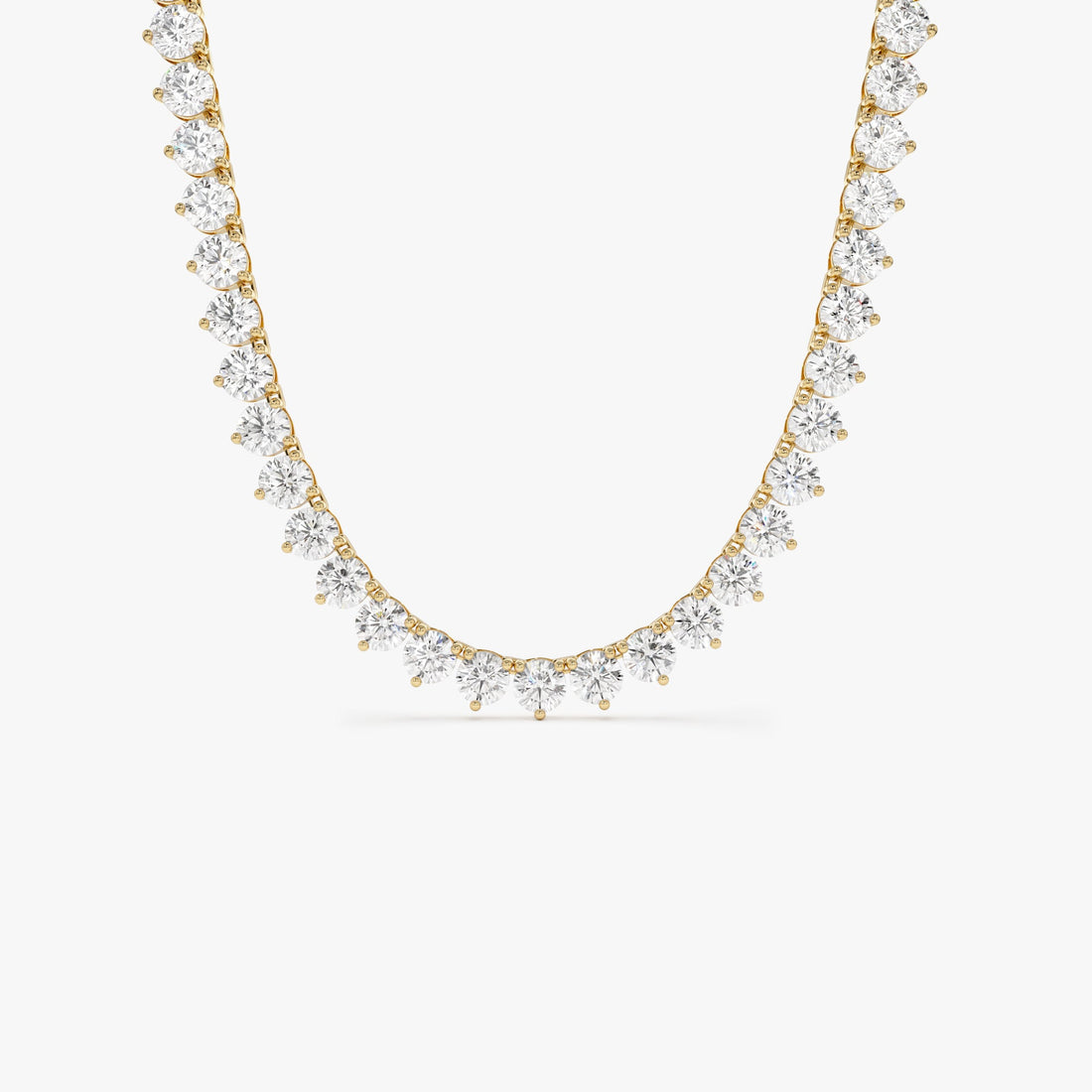 Round Brilliant Lab Grown Diamond Tennis Necklace