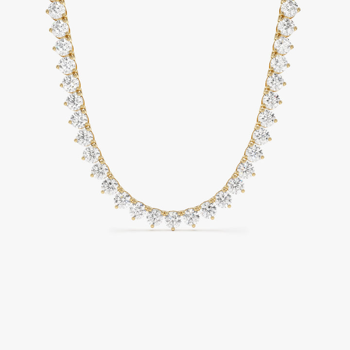 Round Brilliant Lab Grown Diamond Tennis Necklace
