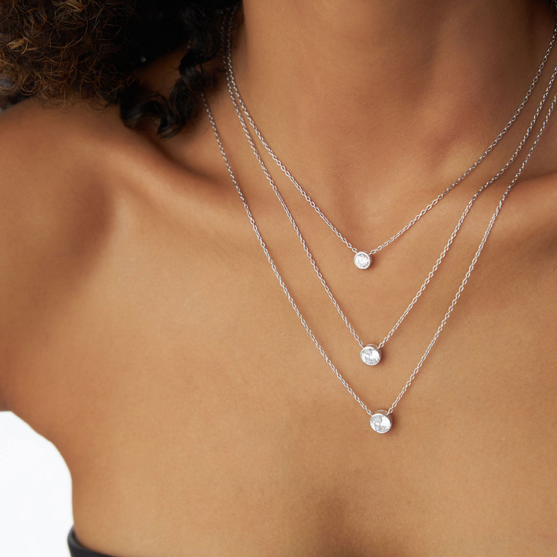 Round Brilliant Lab Grown Diamond Bezel Set Solitaire Necklace