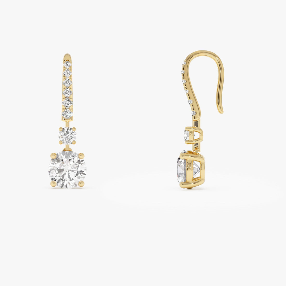 Round Lab Diamond Drop Earrings