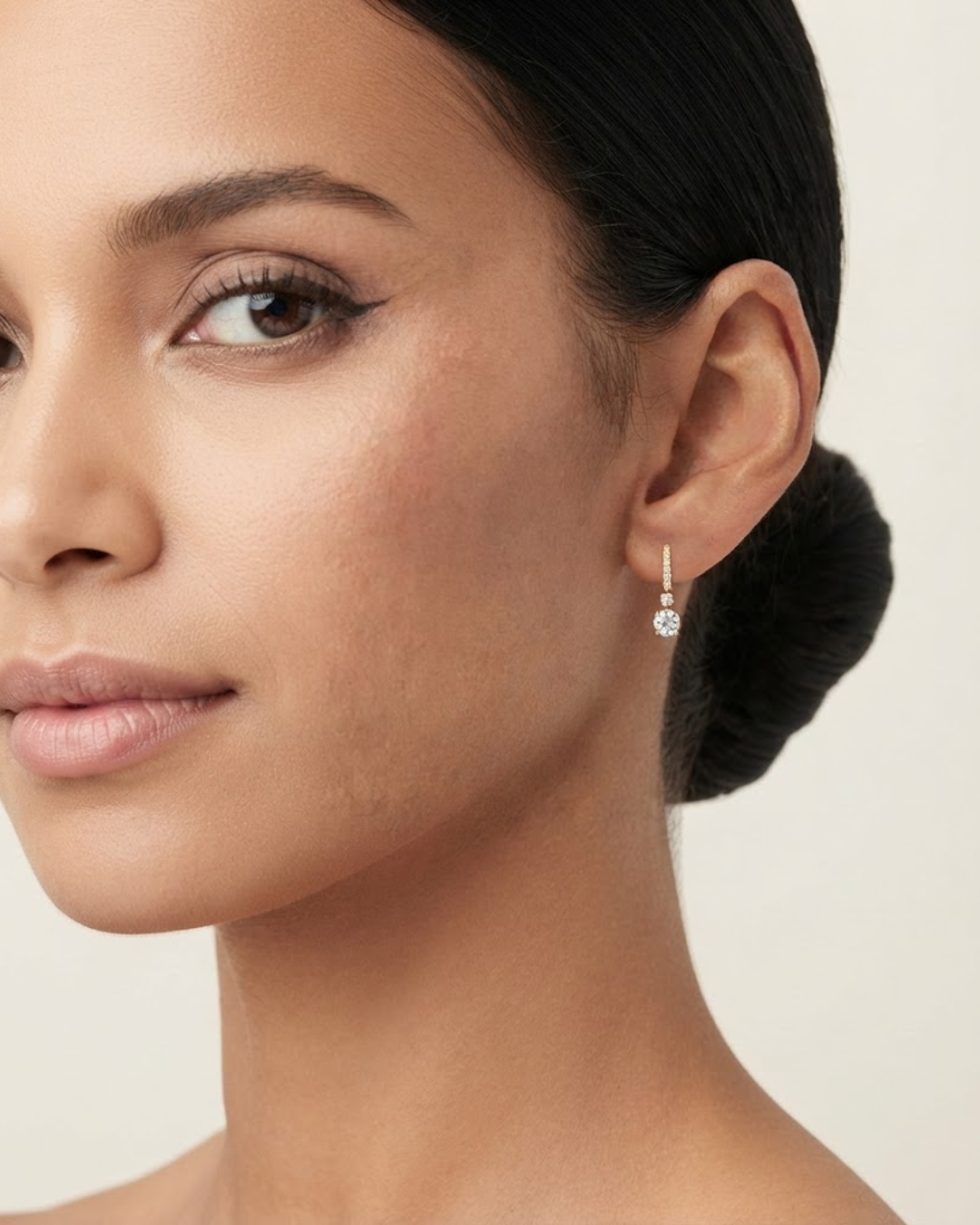 Round Lab Diamond Drop Earrings