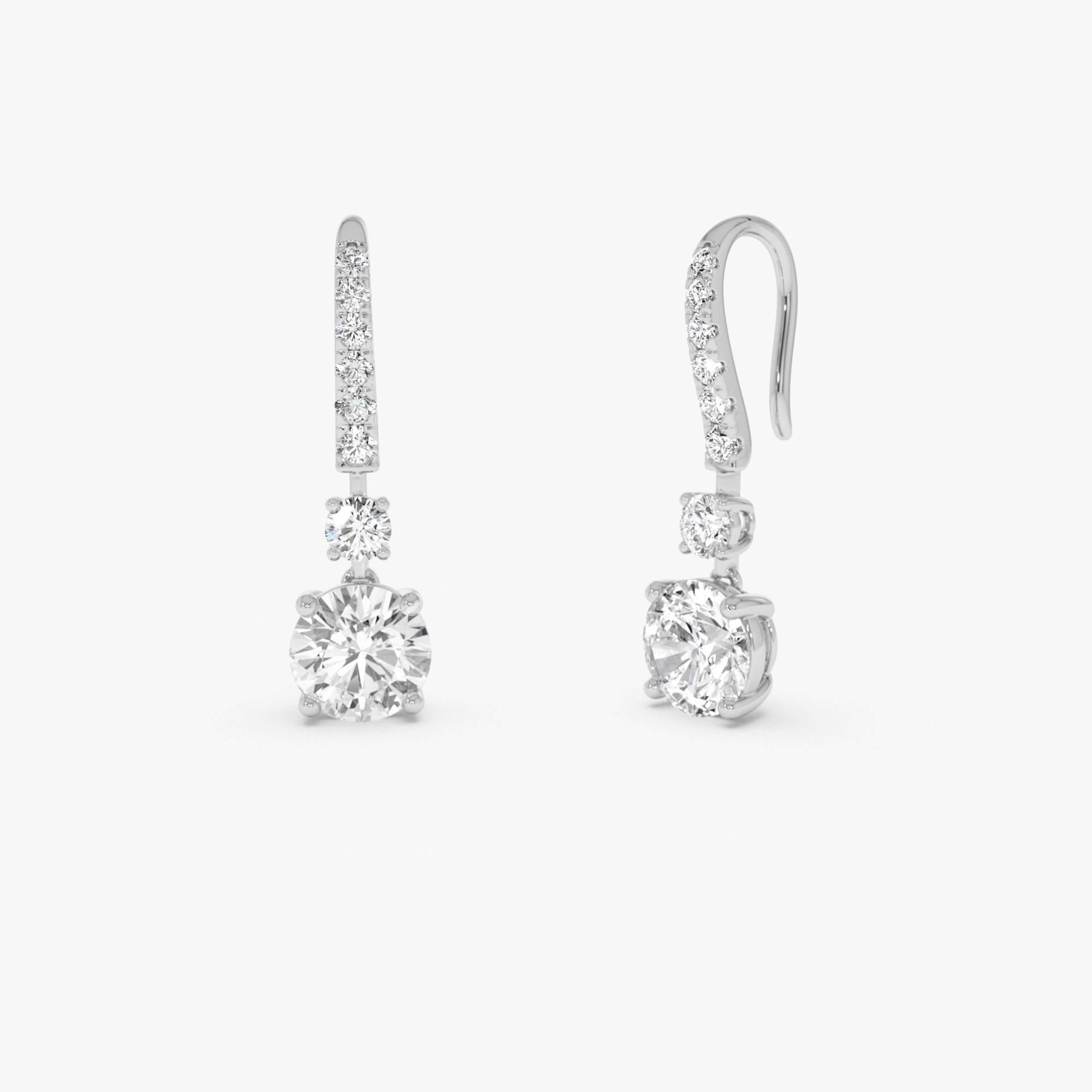 Round Lab Diamond Drop Earrings