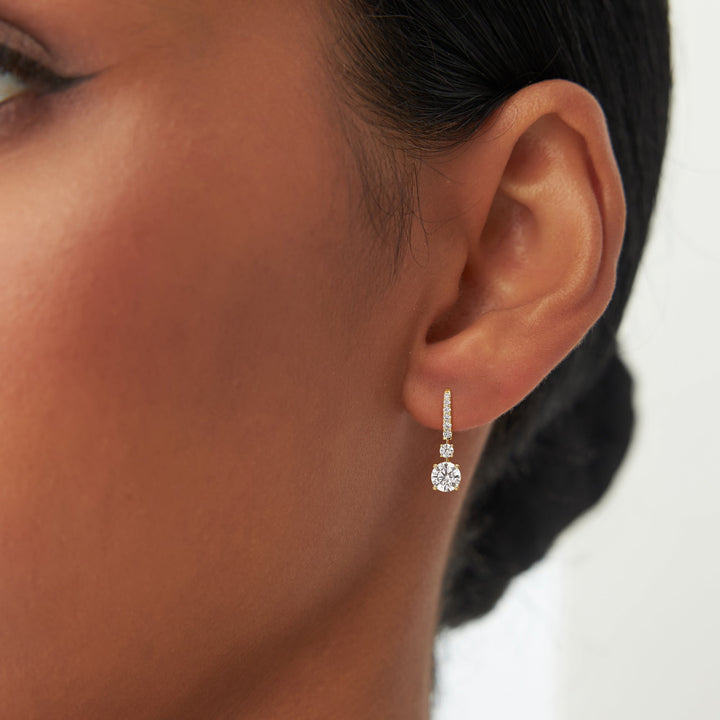 Round Lab Diamond Drop Earrings