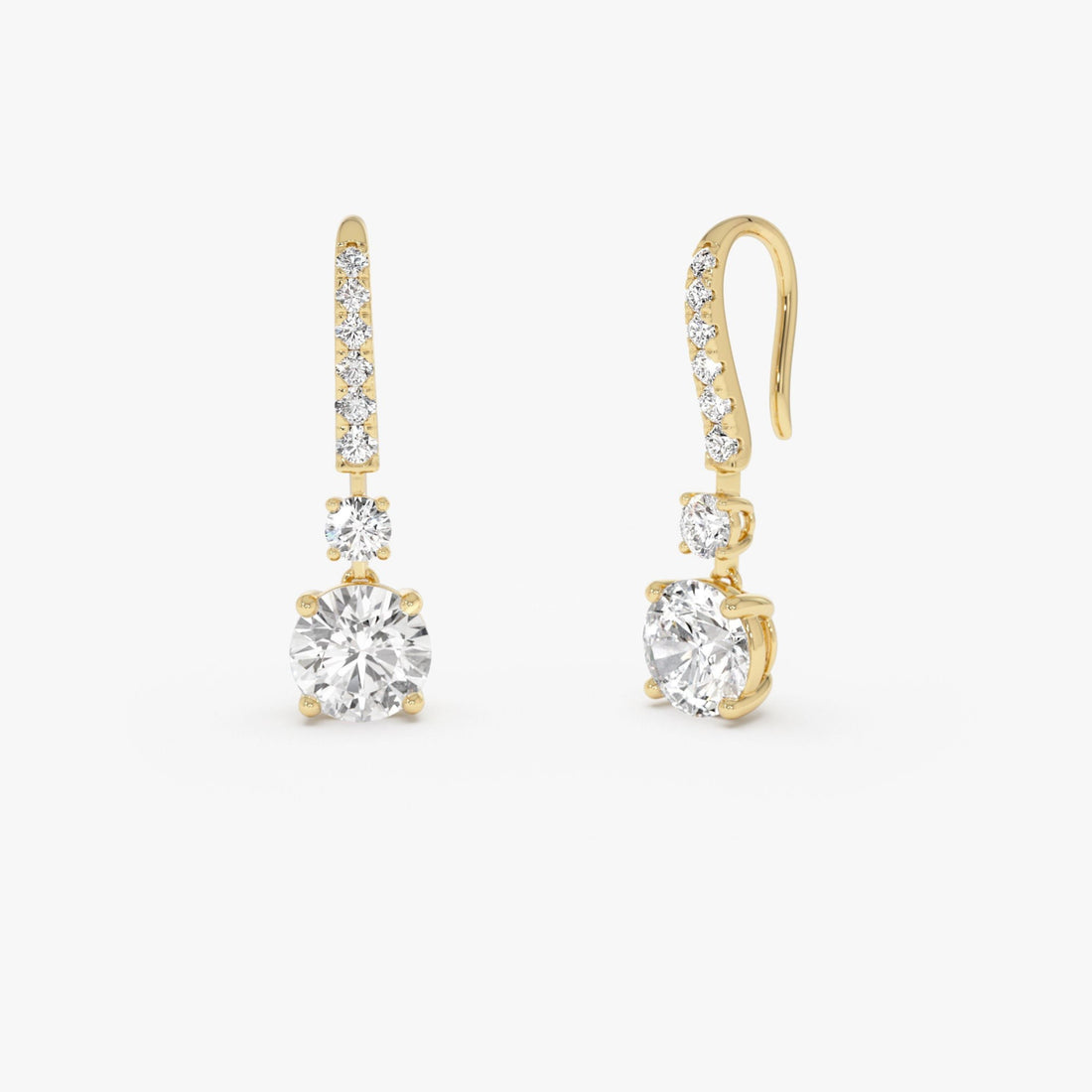 Round Lab Diamond Drop Earrings