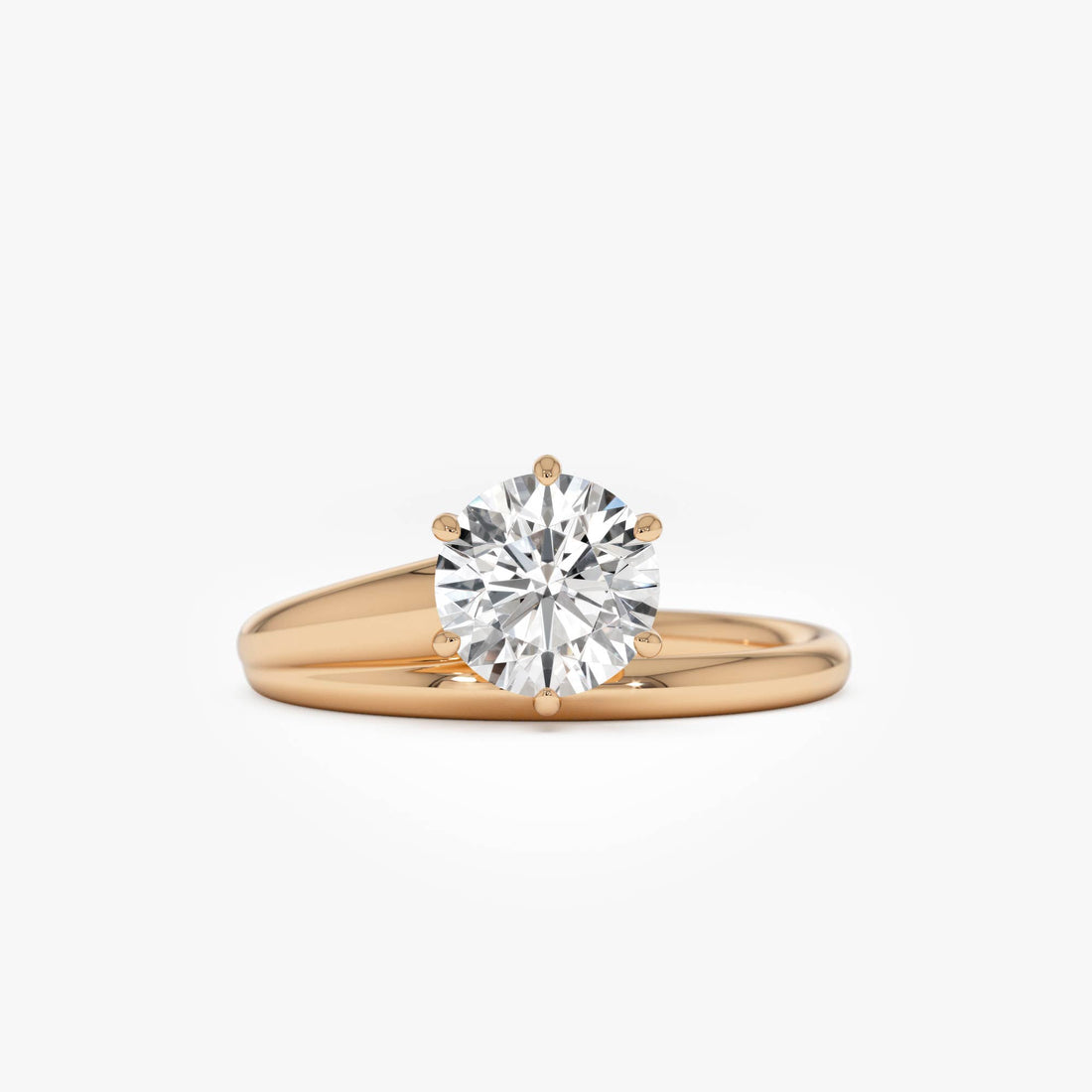 Round Lab Diamond Unique Solitaire Ring