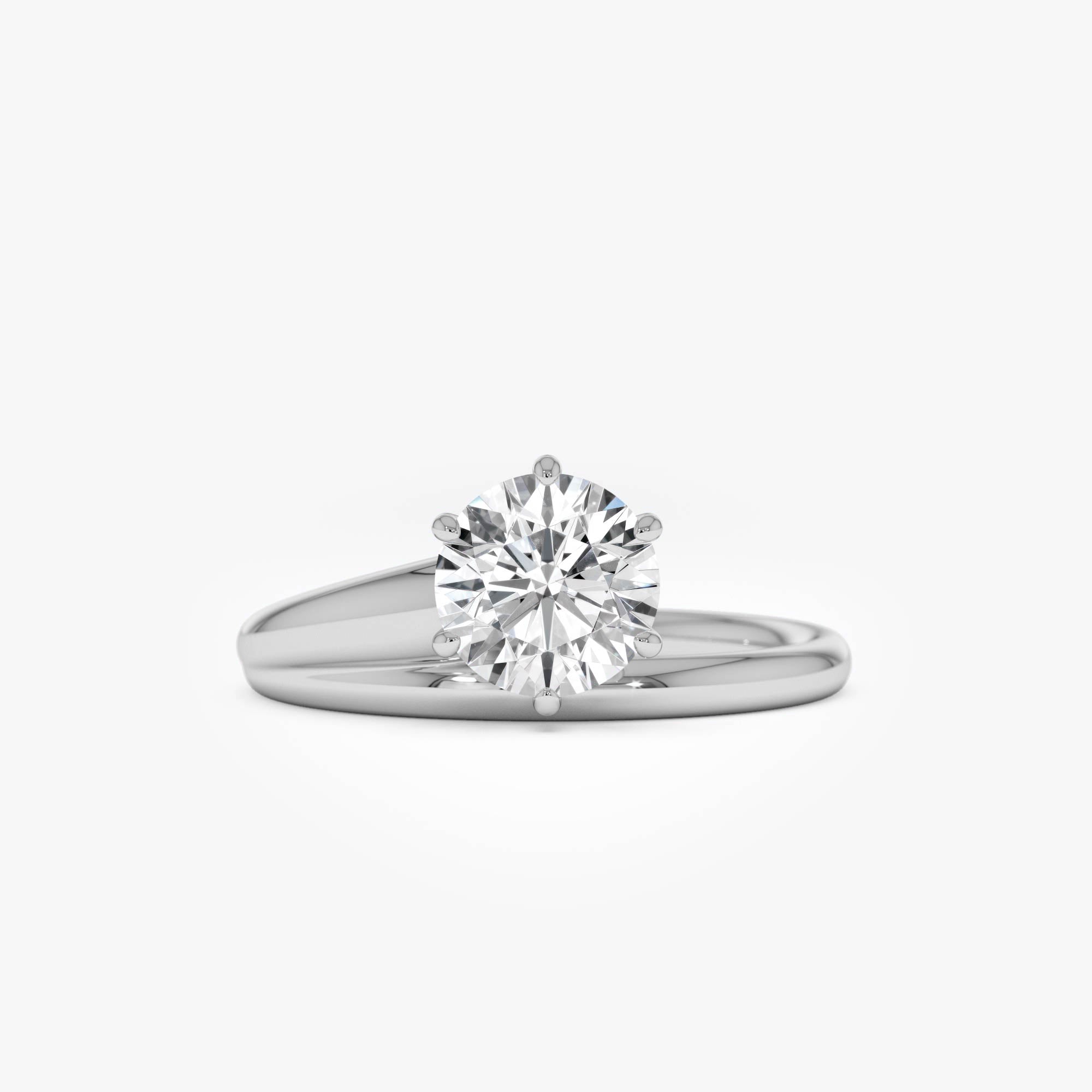 Round Lab Diamond Unique Solitaire Ring