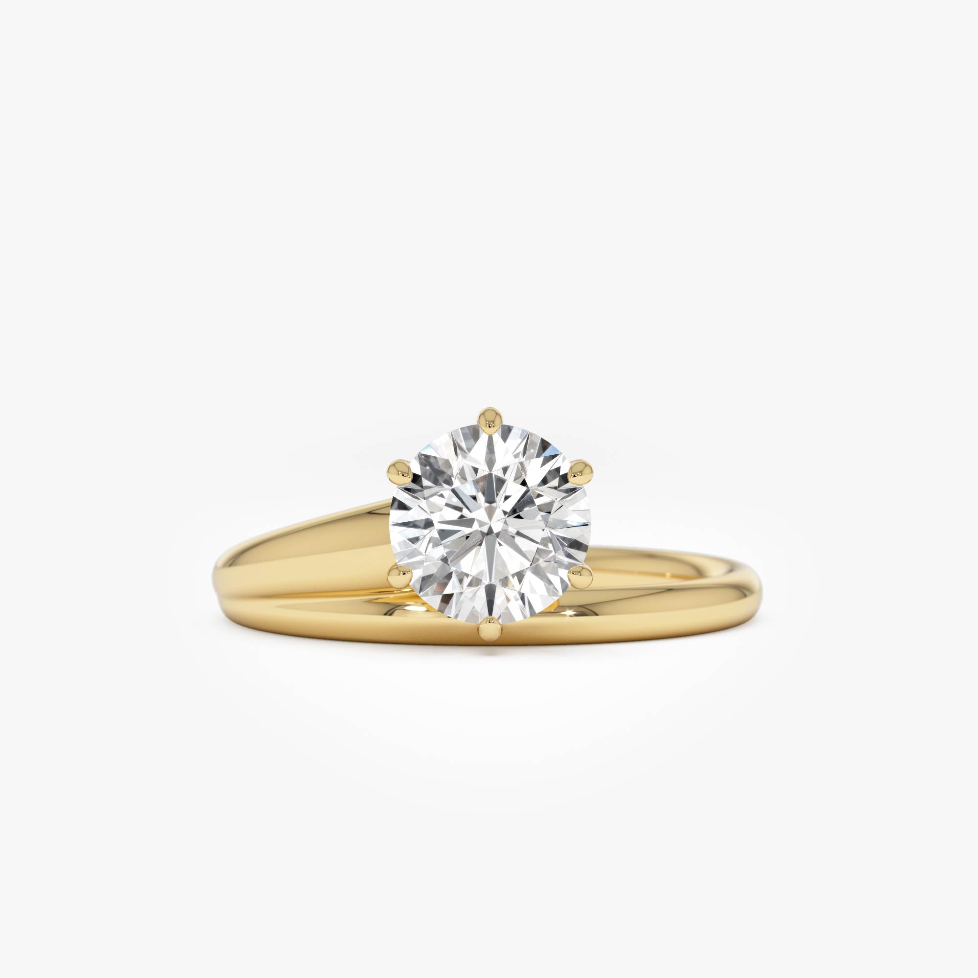 Round Lab Diamond Unique Solitaire Ring