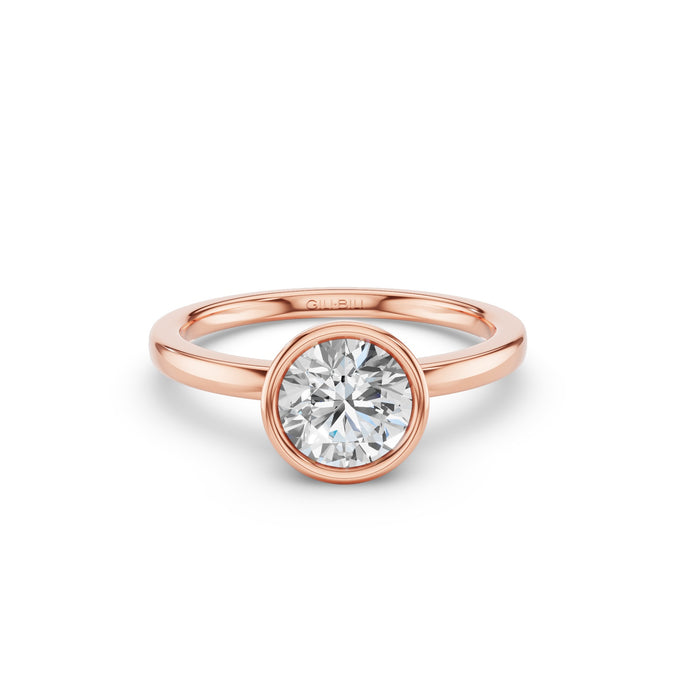Round Shape Lab Grown Diamond Bezel Setting Engagement Ring