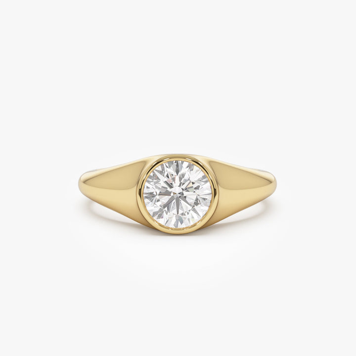 Round Shaped Lab Grown Diamond Classic Ring