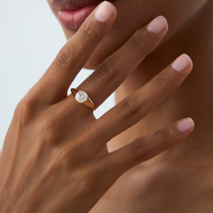 Round Shaped Lab Grown Diamond Classic Ring