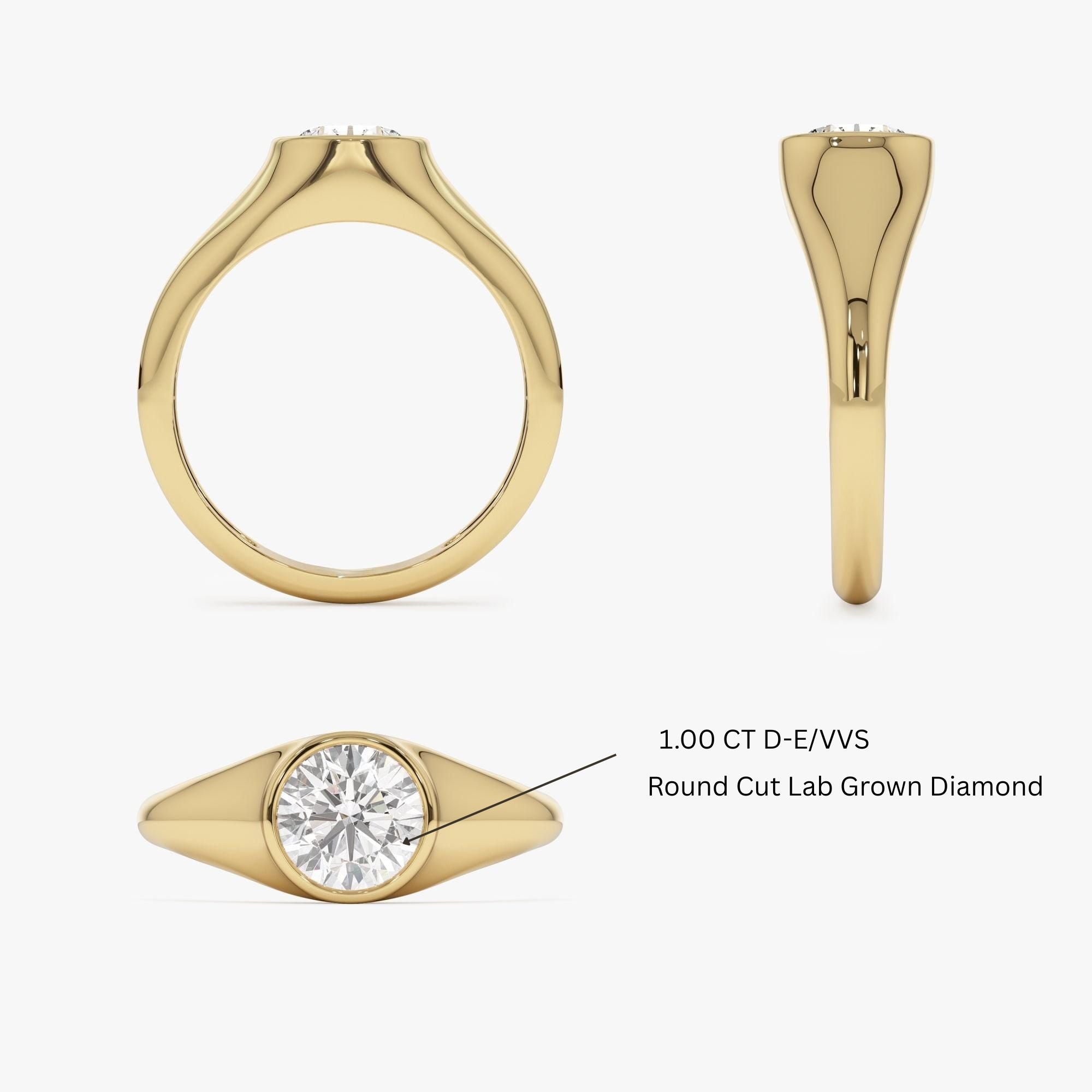 Round Shaped Lab Grown Diamond Classic Ring