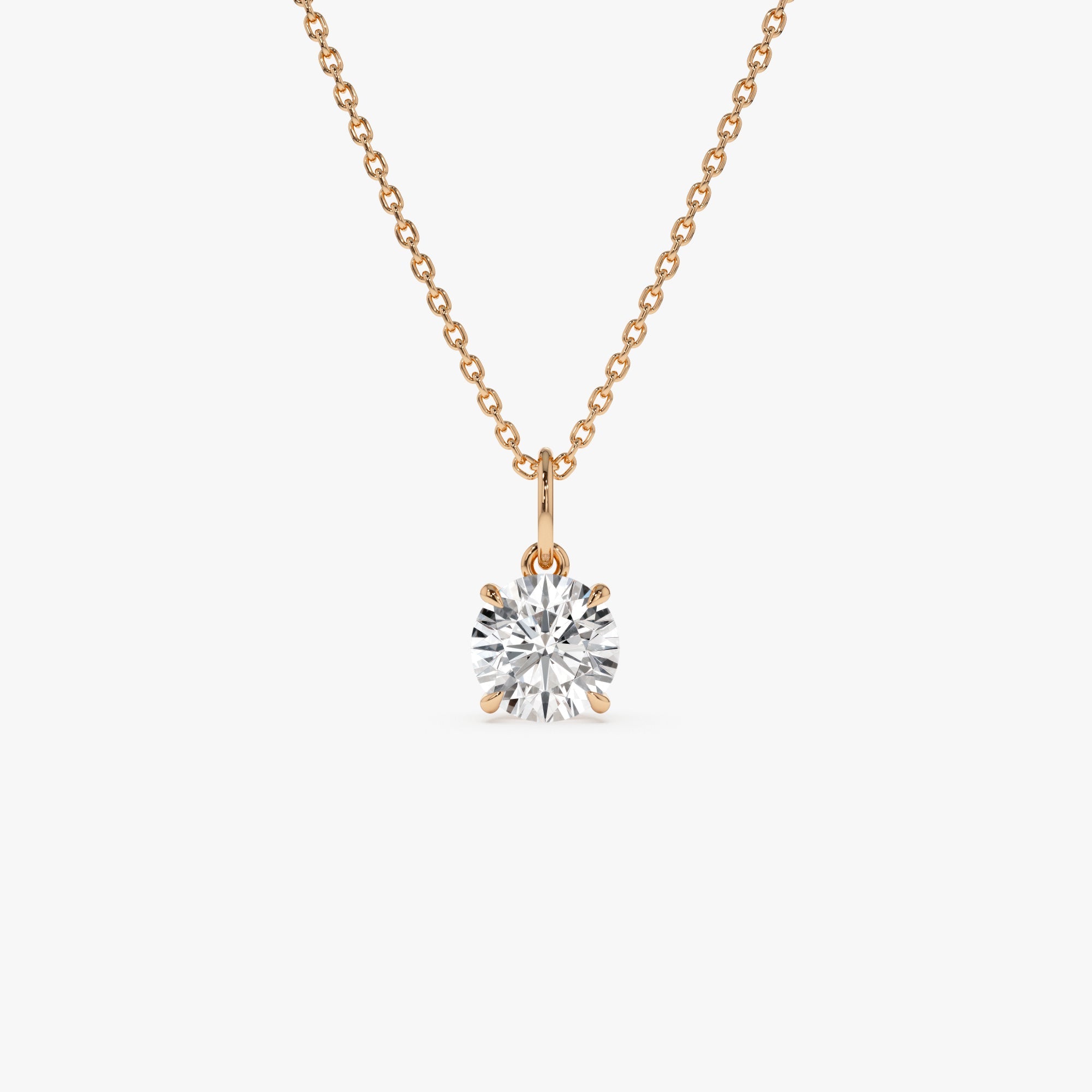 Round Solitaire Diamond Classic Necklace