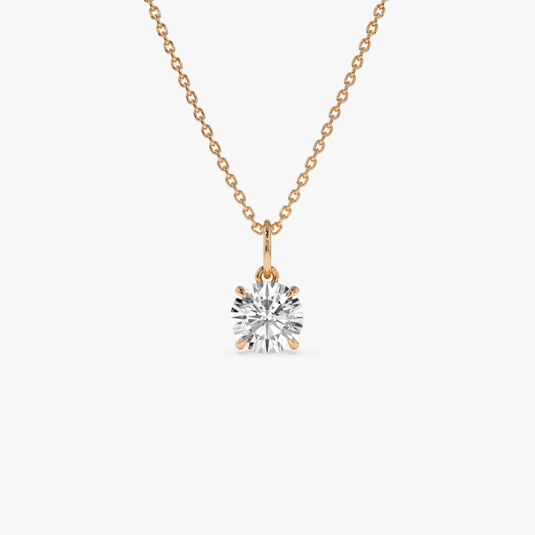 Round Solitaire Diamond Classic Necklace