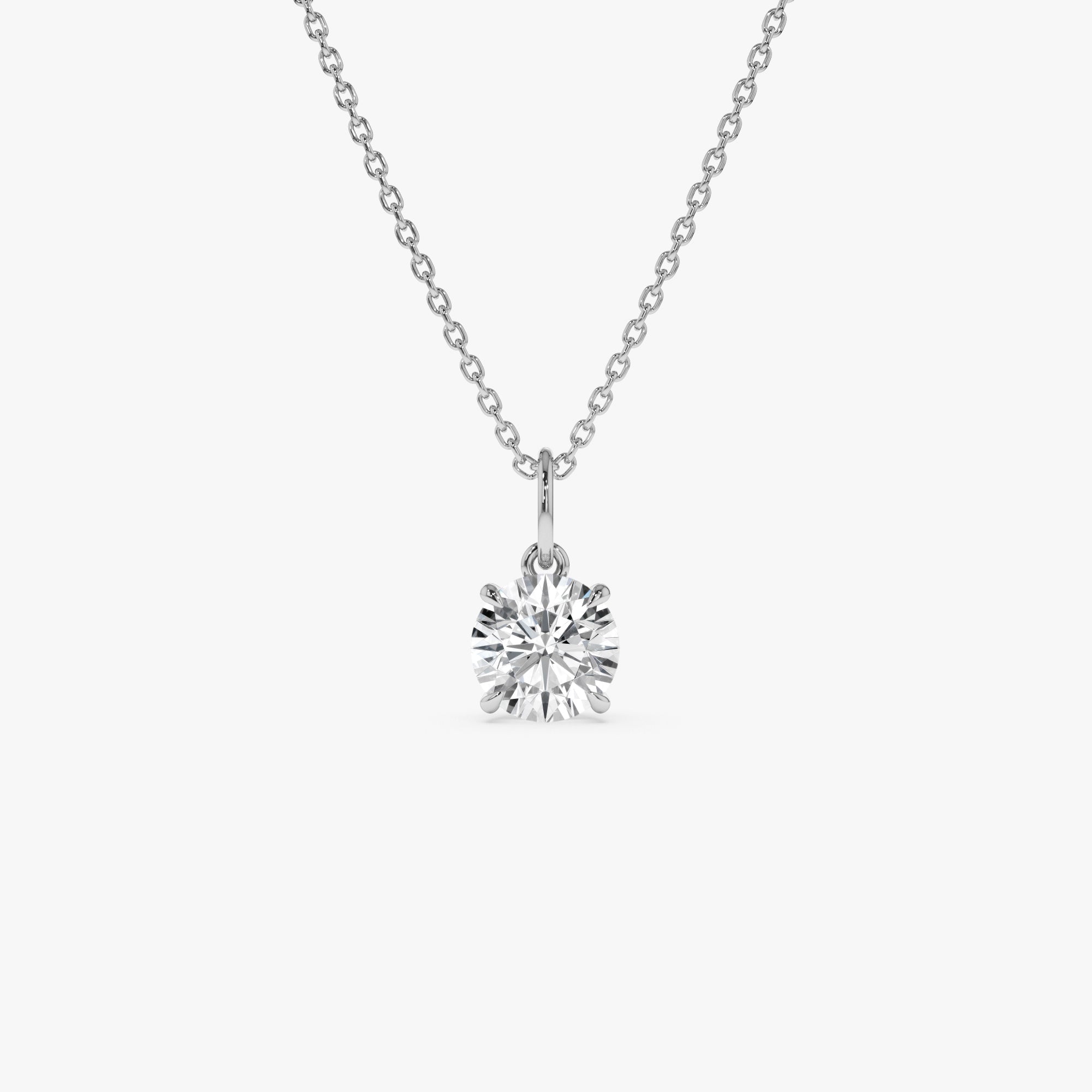 Round Solitaire Diamond Classic Necklace