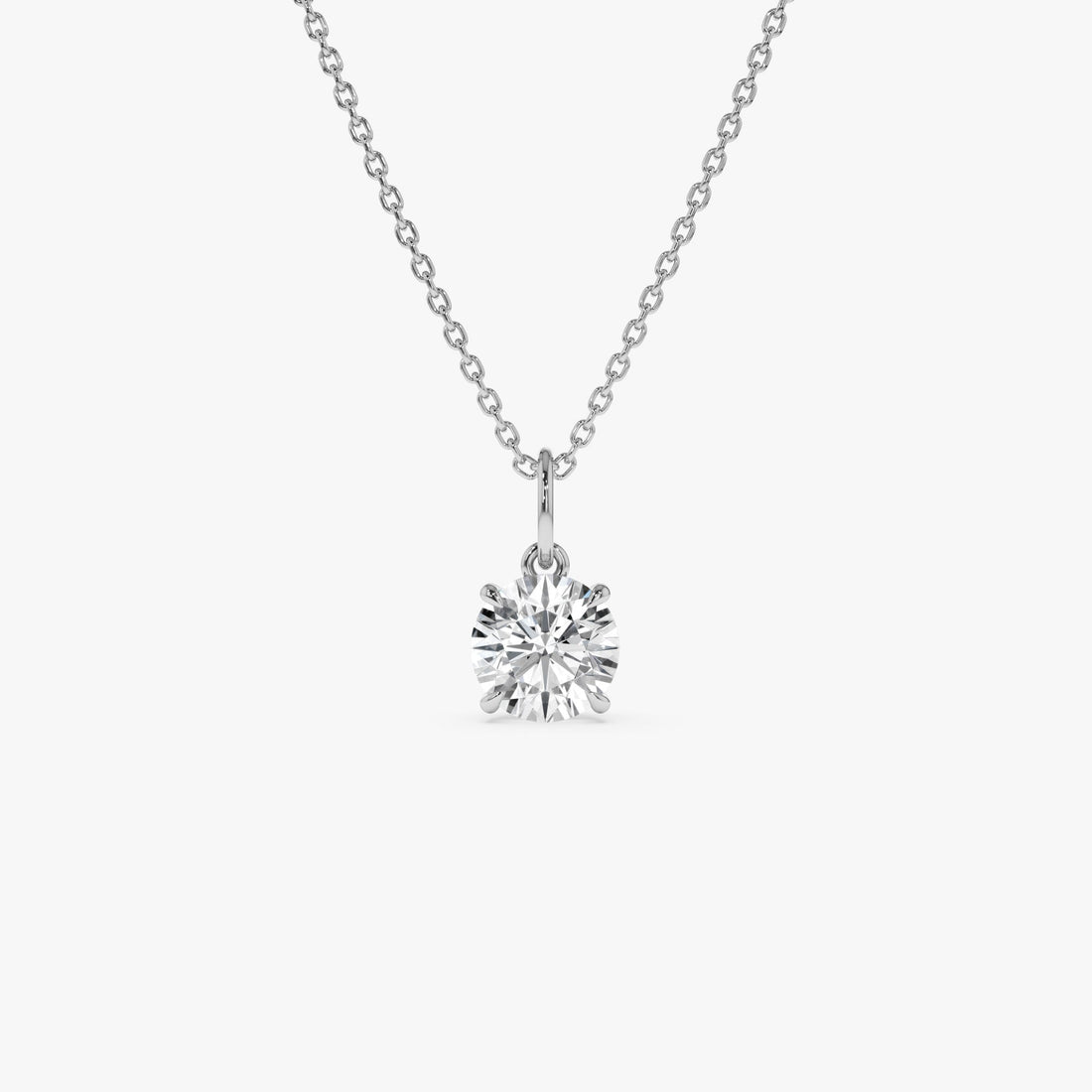 Round Solitaire Diamond Classic Necklace