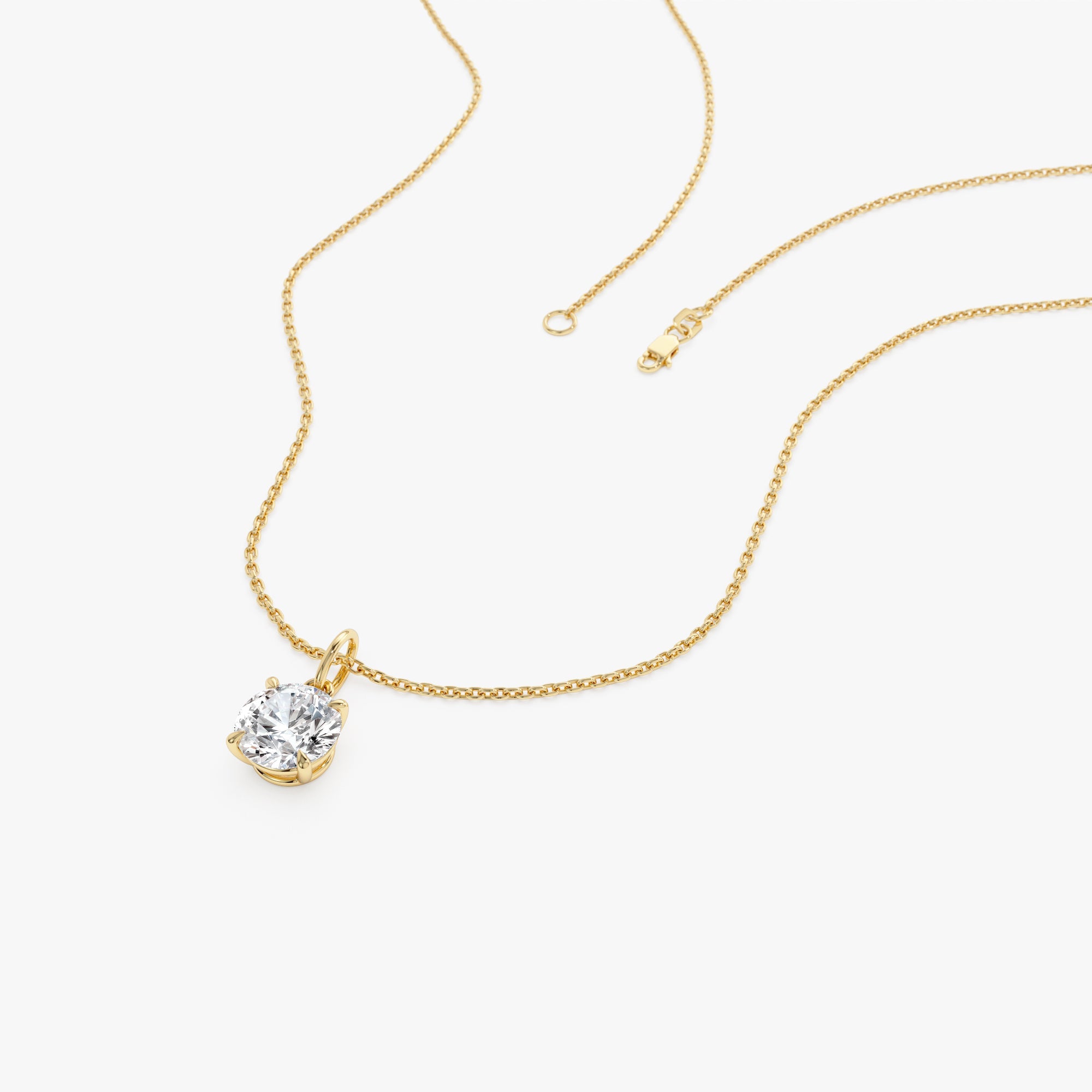 Round Solitaire Diamond Classic Necklace