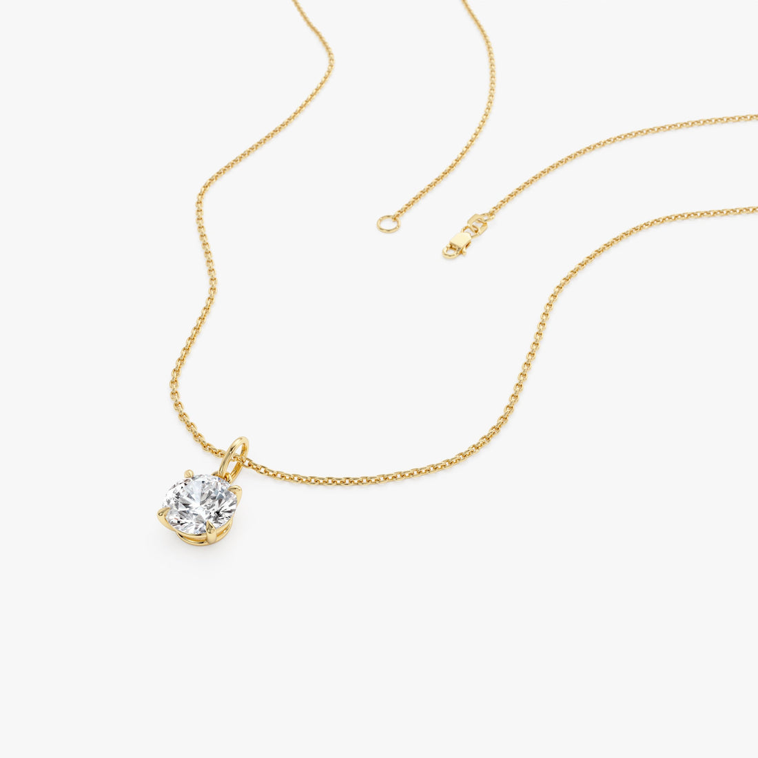 Round Solitaire Diamond Classic Necklace