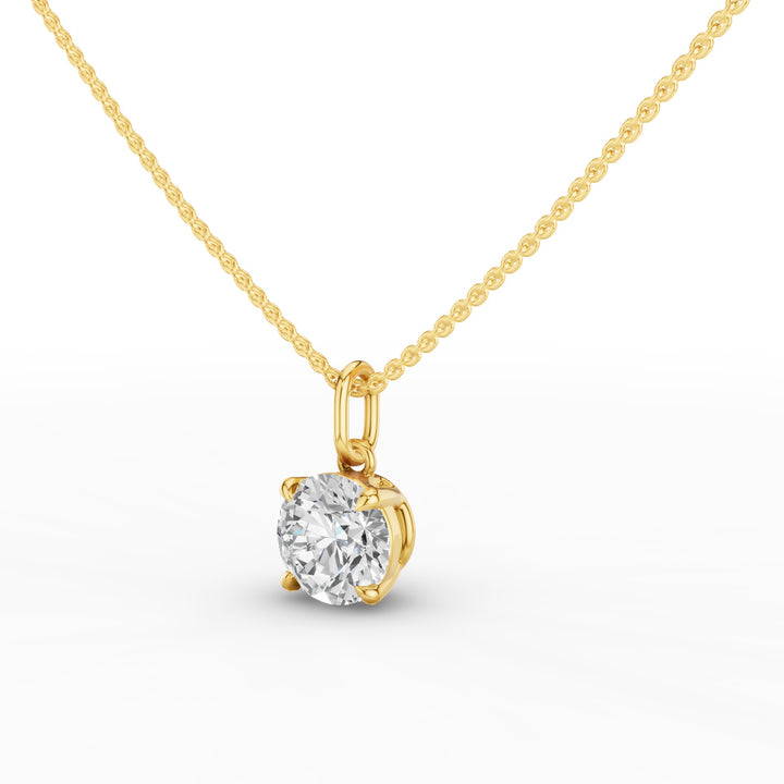 Round Solitaire Diamond Classic Necklace
