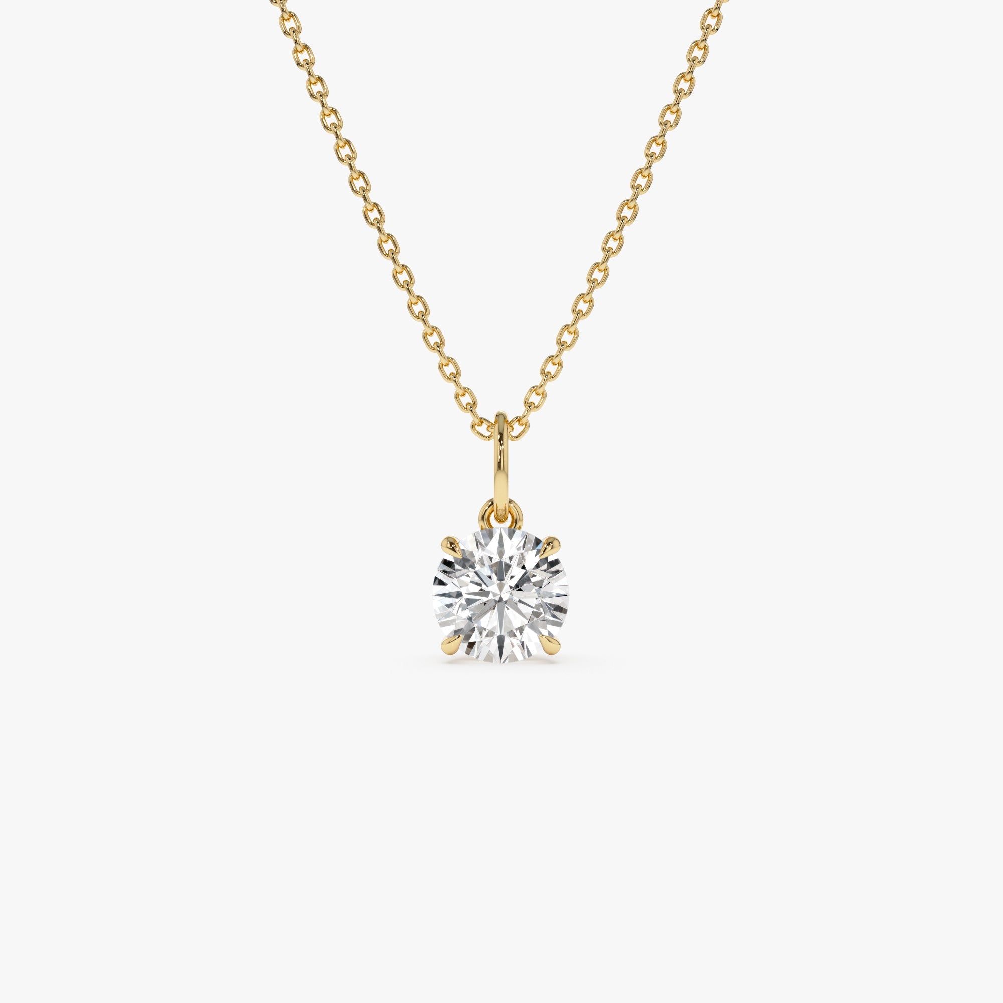 Round Solitaire Diamond Classic Necklace