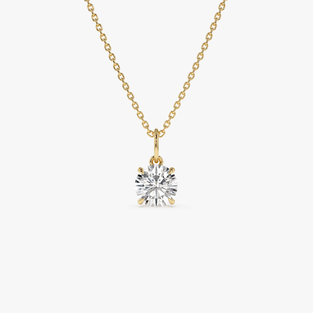Round Solitaire Diamond Classic Necklace