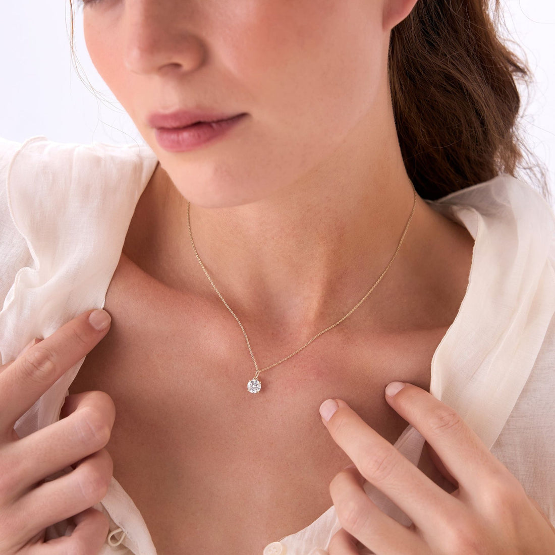 Round Solitaire Diamond Classic Necklace
