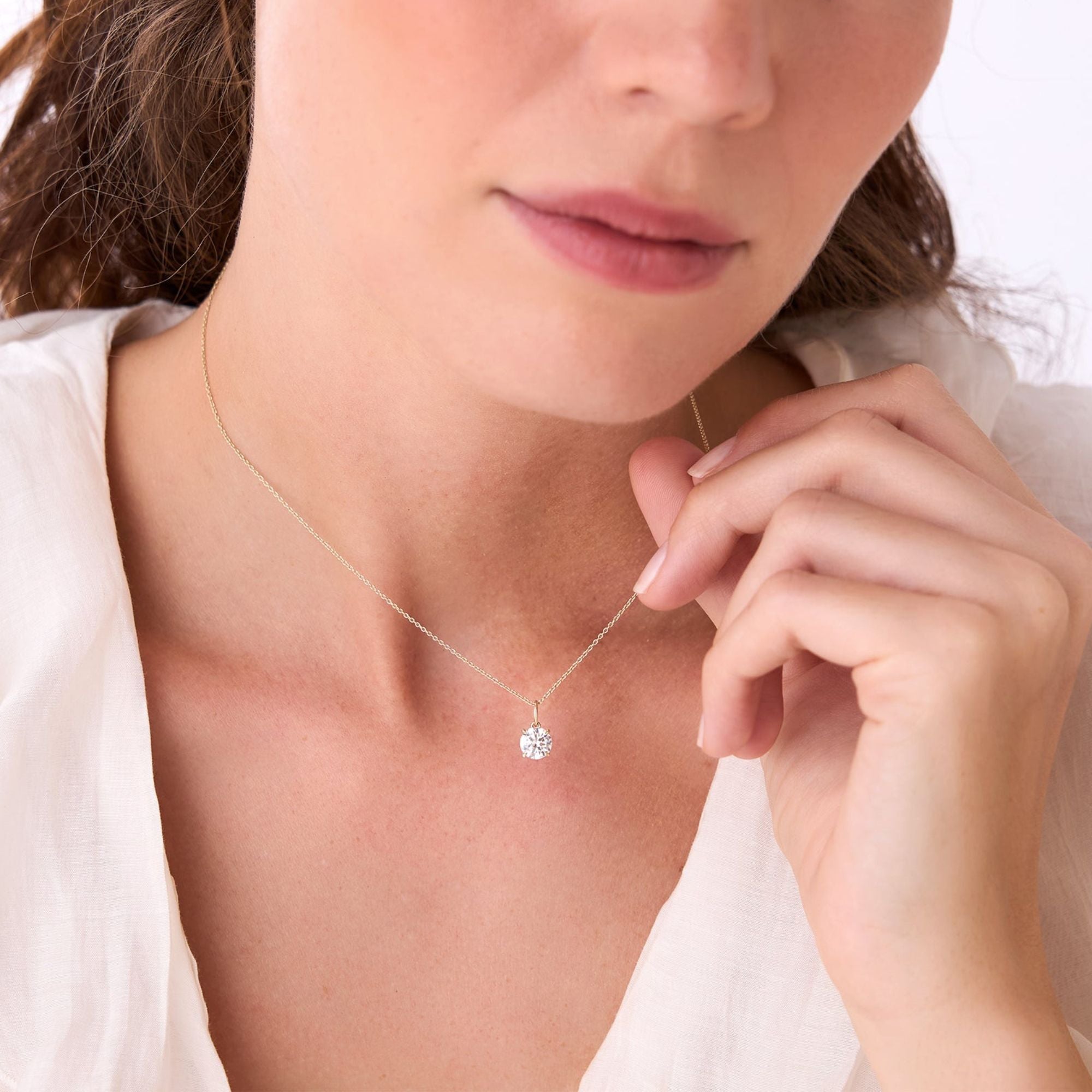 Round Solitaire Diamond Classic Necklace