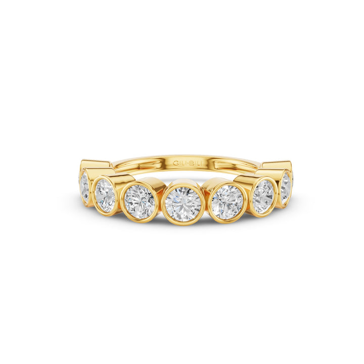 Seven Stone Round Lab Grown Diamond Bezel Setting Ring