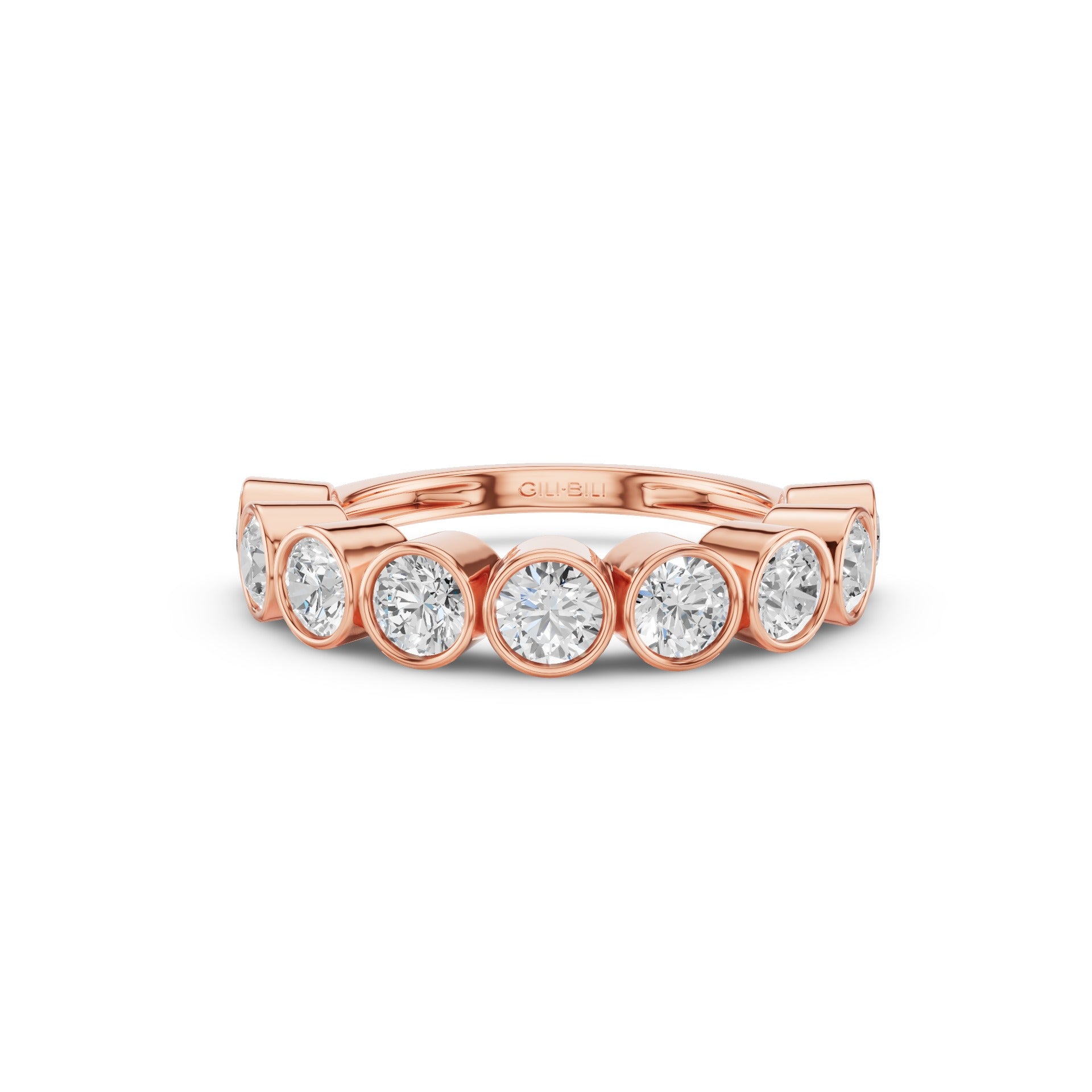Seven Stone Round Lab Grown Diamond Bezel Setting Ring