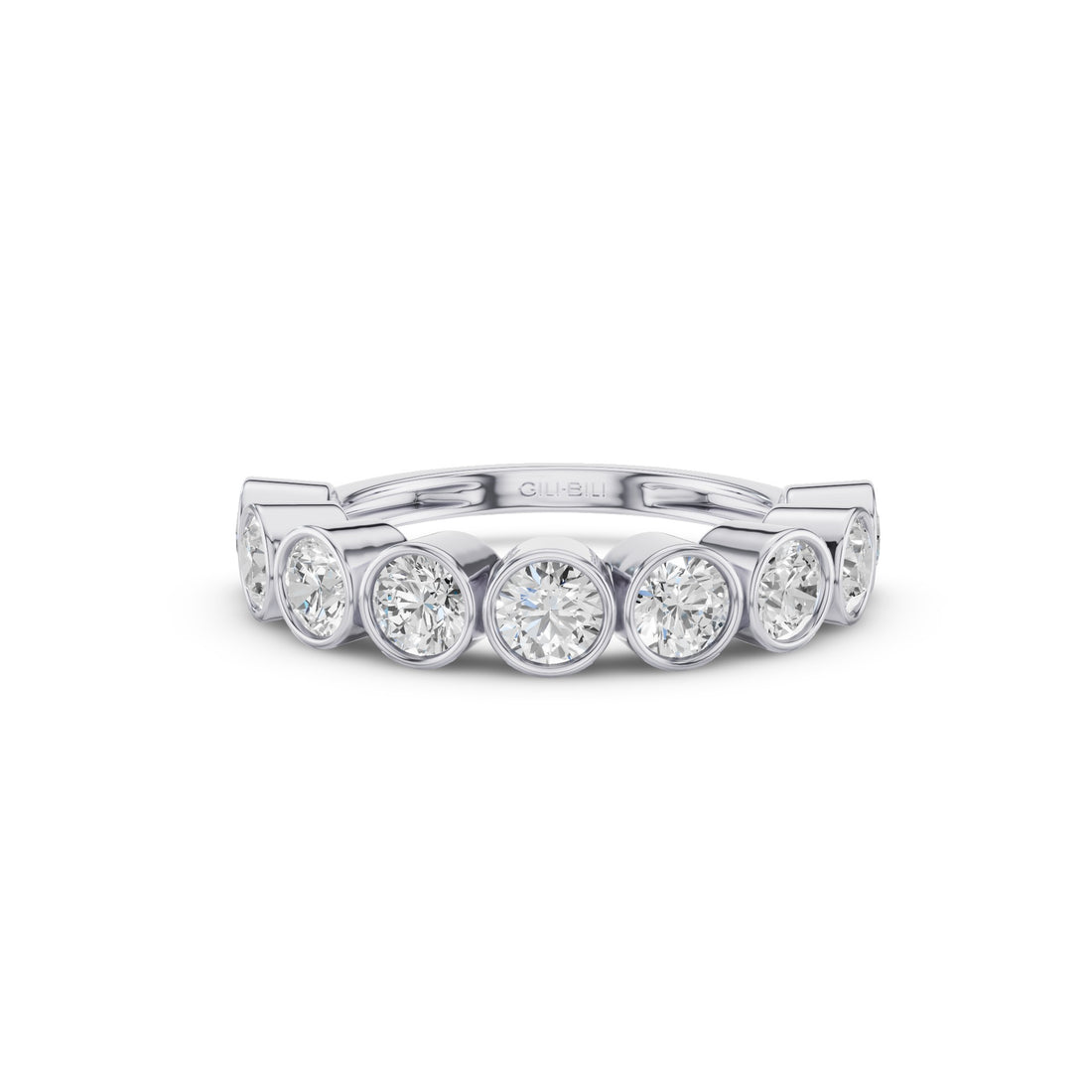 Seven Stone Round Lab Grown Diamond Bezel Setting Ring