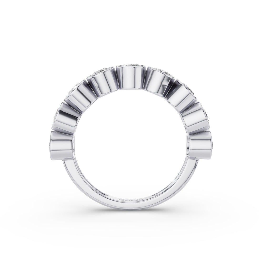 Seven Stone Round Lab Grown Diamond Bezel Setting Ring