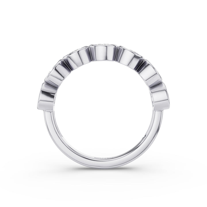 Seven Stone Round Lab Grown Diamond Bezel Setting Ring