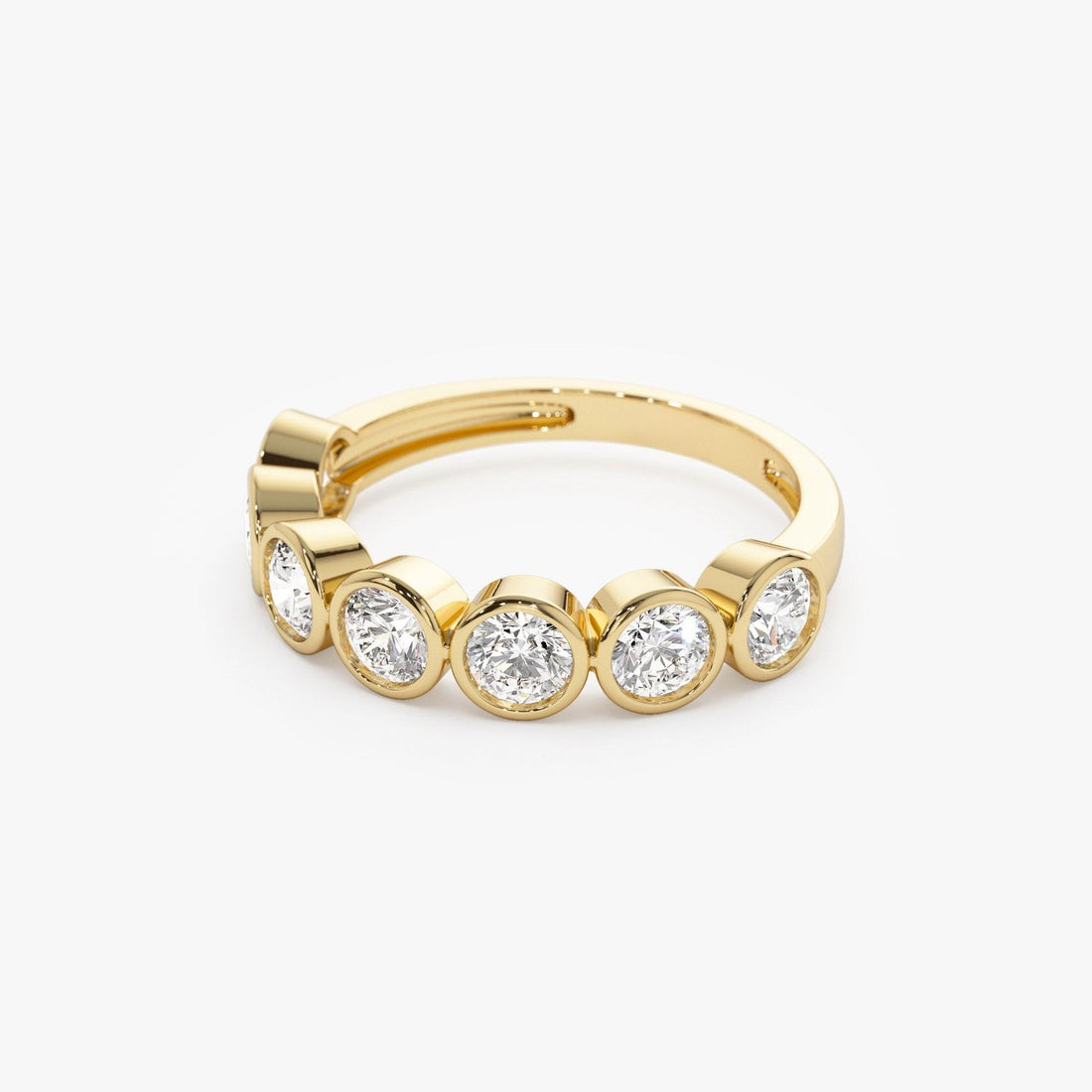 Seven Stone Round Lab Grown Diamond Bezel Setting Ring
