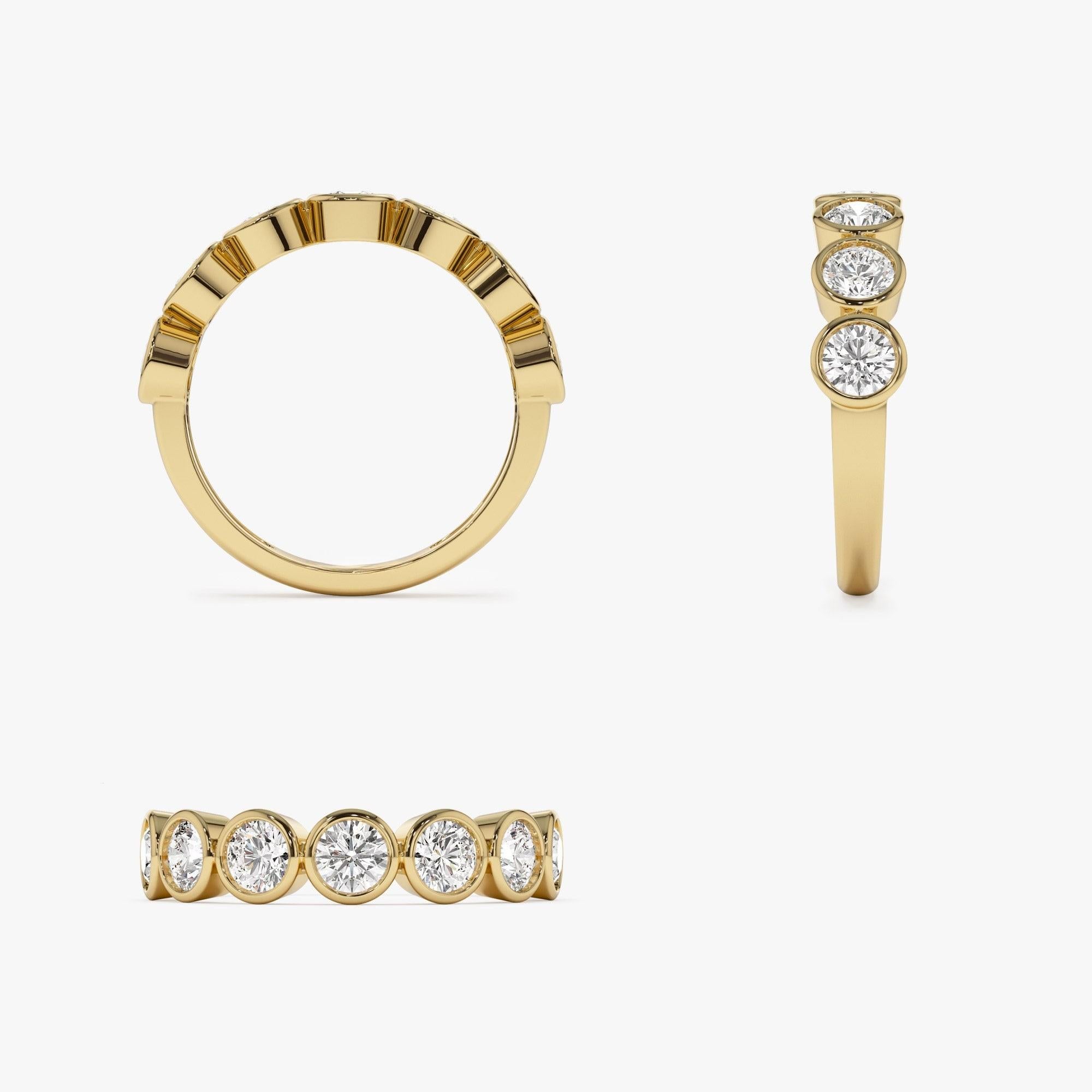 Seven Stone Round Lab Grown Diamond Bezel Setting Ring