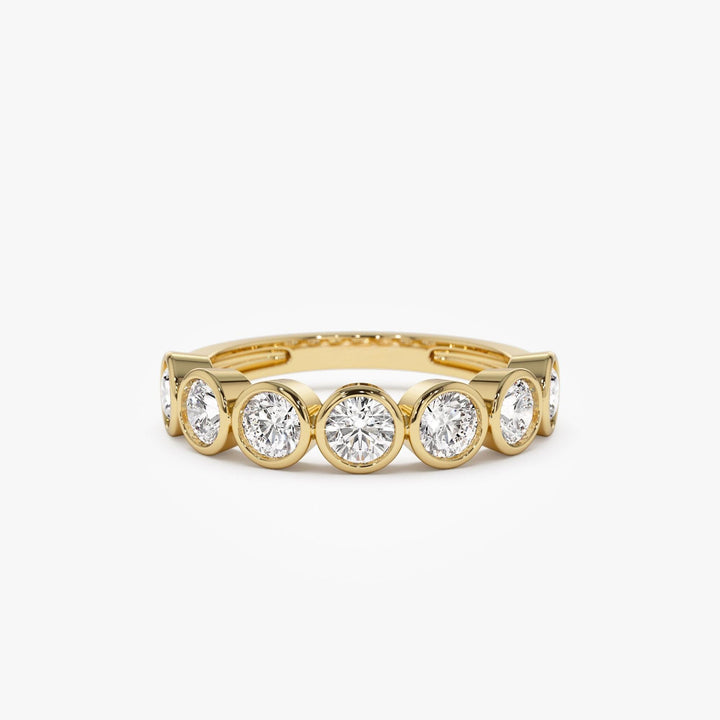 Seven Stone Round Lab Grown Diamond Bezel Setting Ring